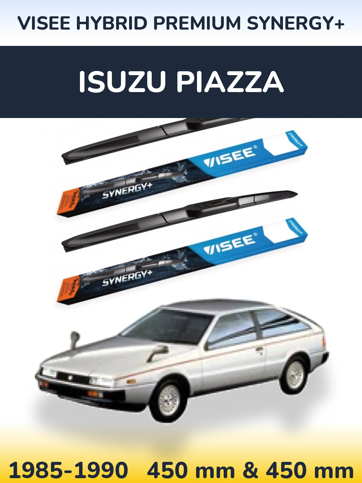Sada předních stěračů VISEE HYBRID PREMIUM SYNERGY+ 450 a 450 mm pro Isuzu Piazza 1985-1990