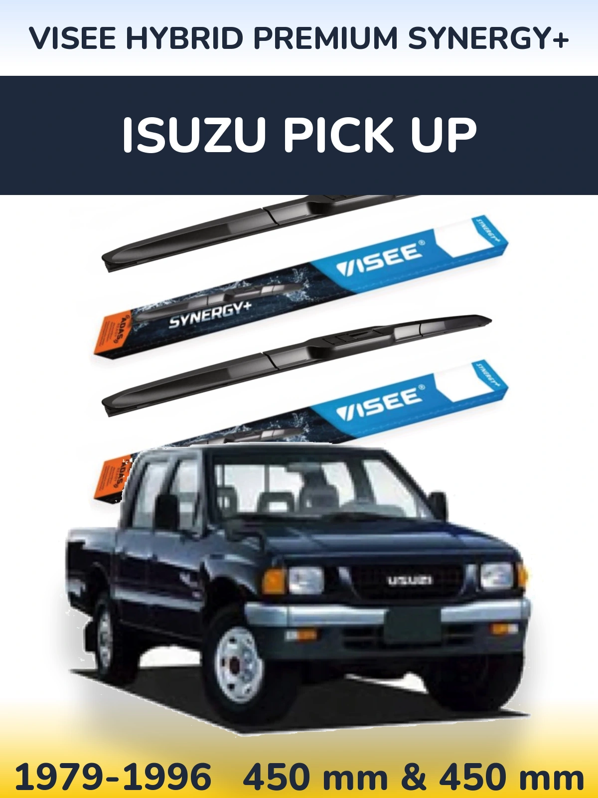 Sada předních stěračů VISEE HYBRID PREMIUM SYNERGY+ 450 a 450 mm pro Isuzu Pick Up 1979-1996
