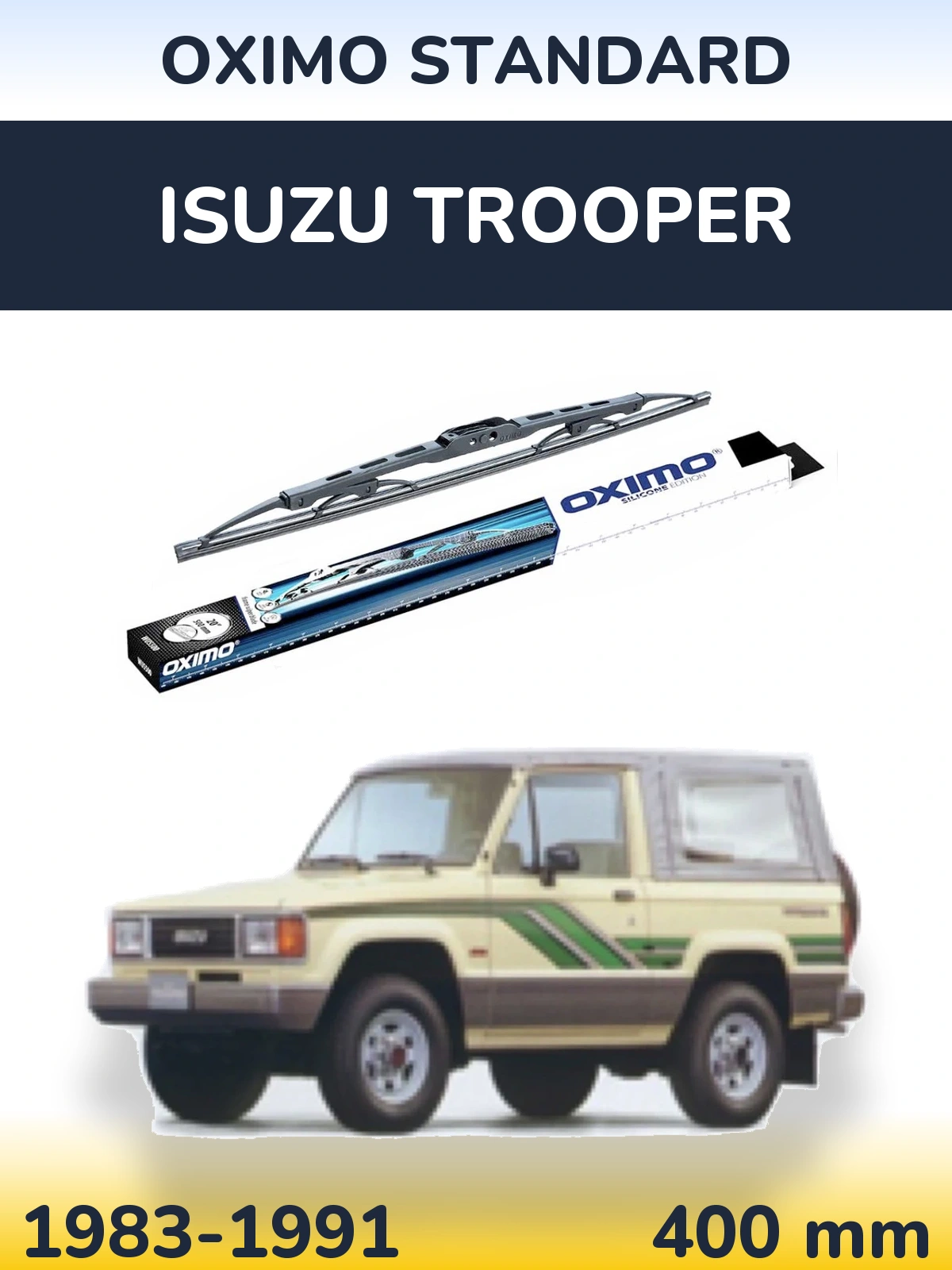 Zadní stěrač Oximo Standard 400 mm pro Isuzu Trooper 1983-1991