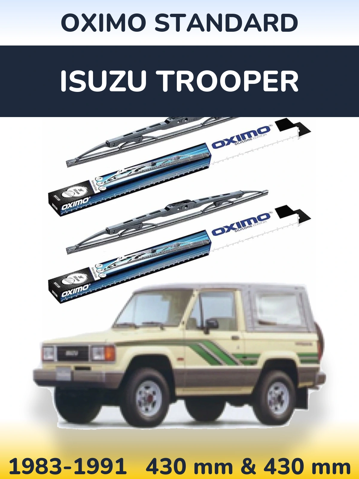 Sada předních stěračů Oximo Standard 425 a 425 mm pro Isuzu Trooper 1983-1991