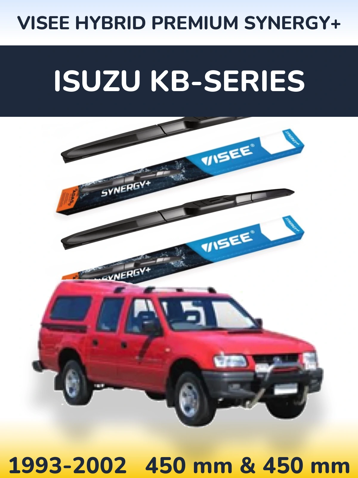 Sada předních stěračů VISEE HYBRID PREMIUM SYNERGY+ 450 a 450 mm pro Isuzu KB-Series 1993-2002