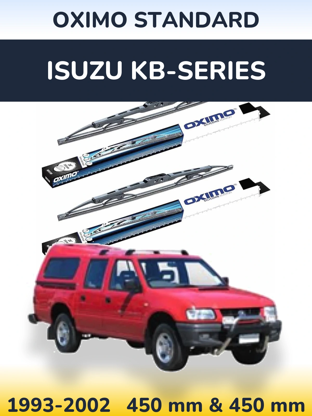 Комплект передніх щіток Oximo Standard 450 & 450 мм для Isuzu KB-Series 1993-2002