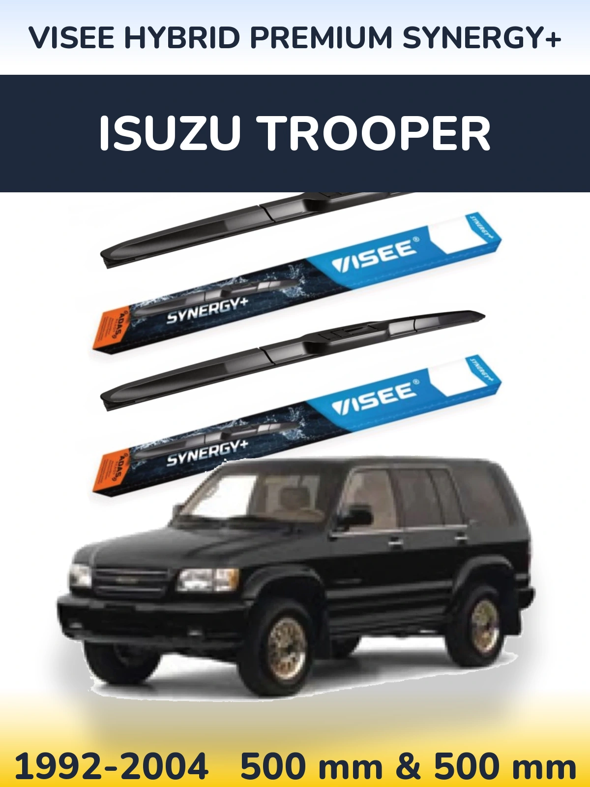 Sada předních stěračů VISEE HYBRID PREMIUM SYNERGY+ 500 a 500 mm pro Isuzu Trooper 1992-2004