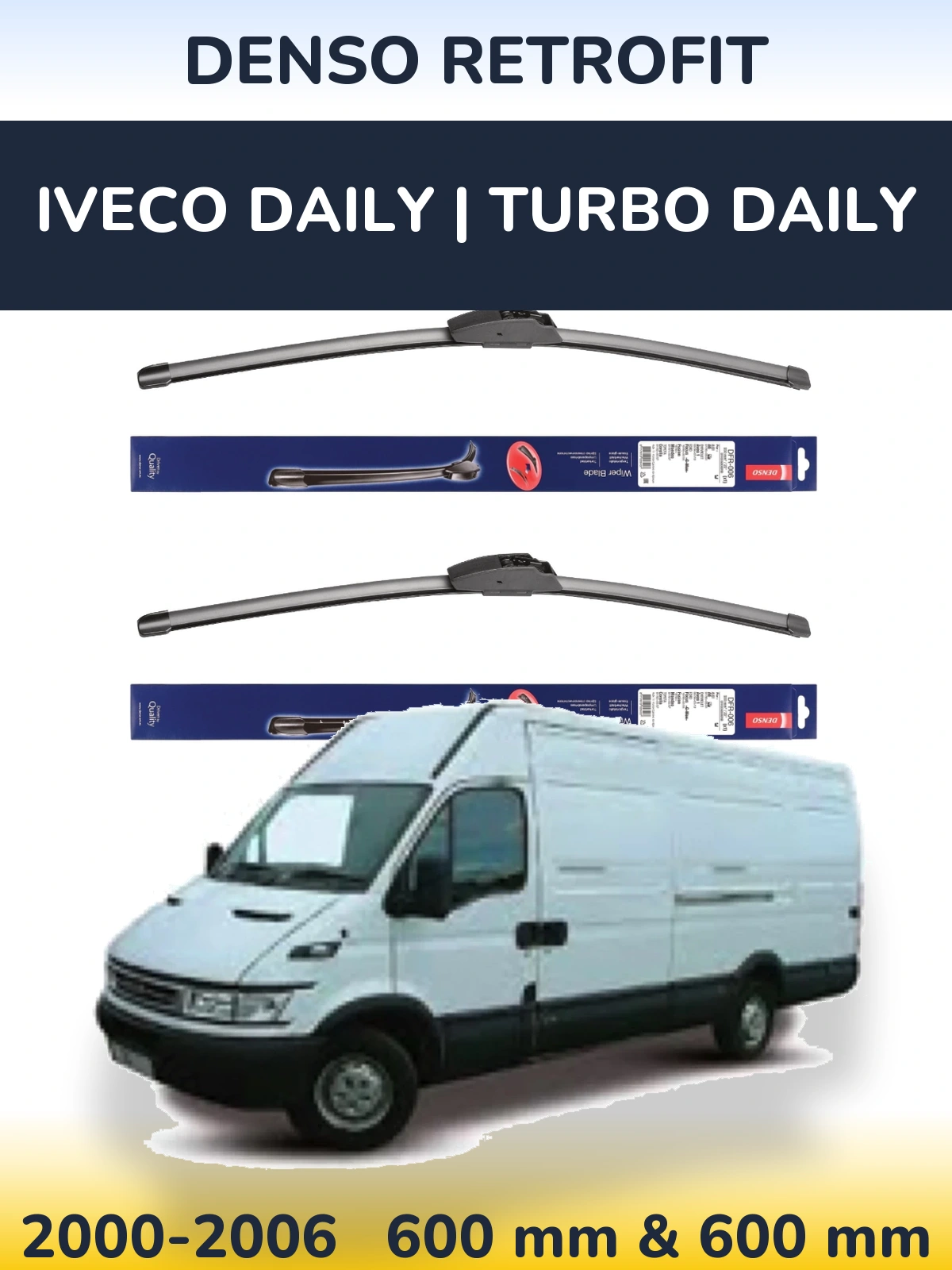 Комплект передніх щіток Denso Retrofit 600 & 600 мм для Iveco Daily | Turbo Daily 2000-2006