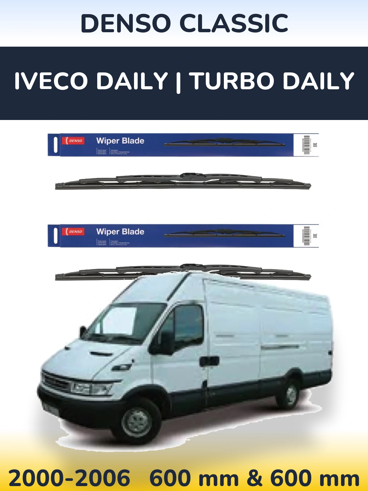 Sada předních stěračů Denso Classic 600 a 600 mm pro Iveco Daily | Turbo Daily 2000-2006