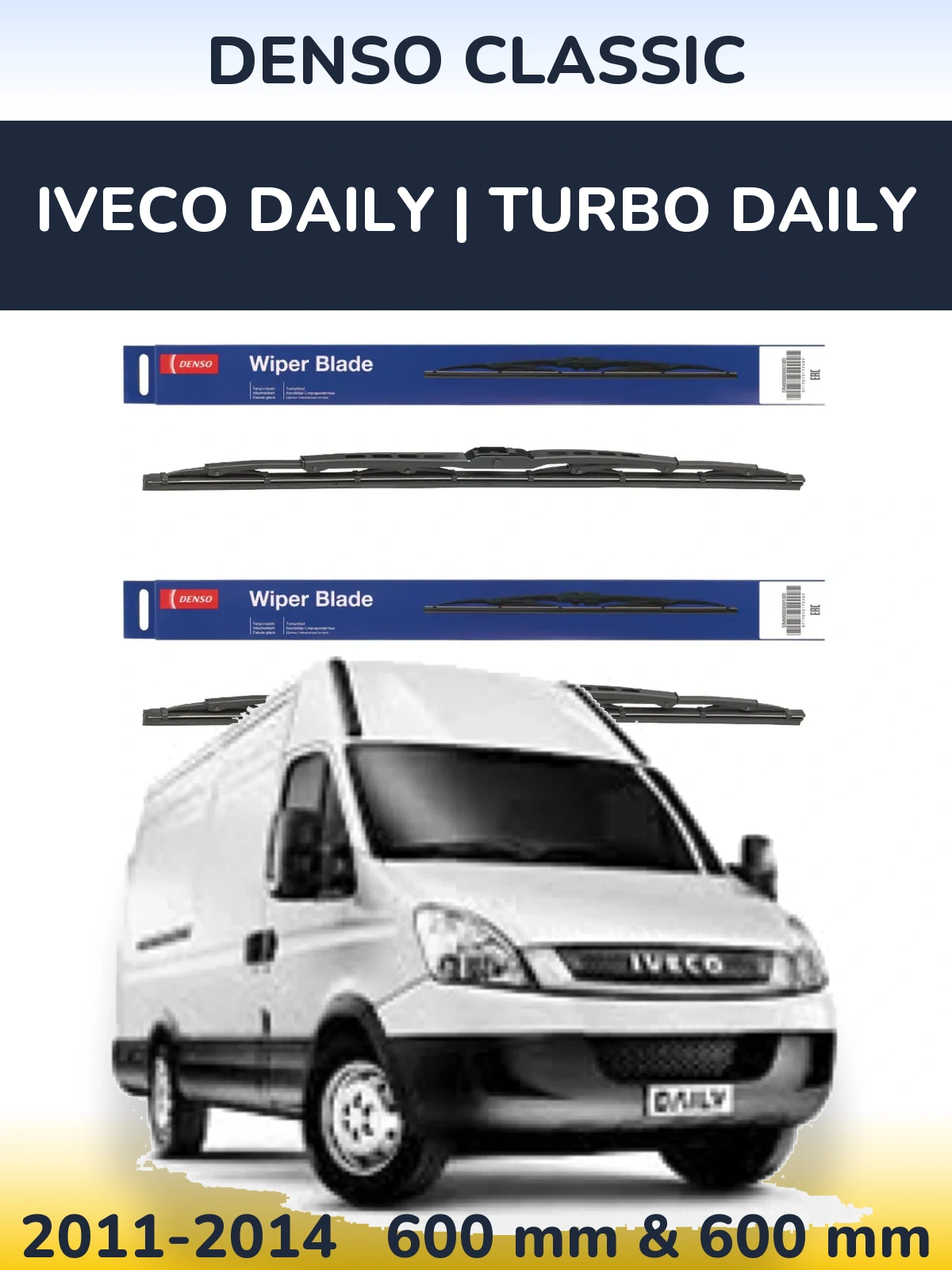 Sada předních stěračů Denso Classic 600 a 600 mm pro Iveco Daily | Turbo Daily 2011-2014