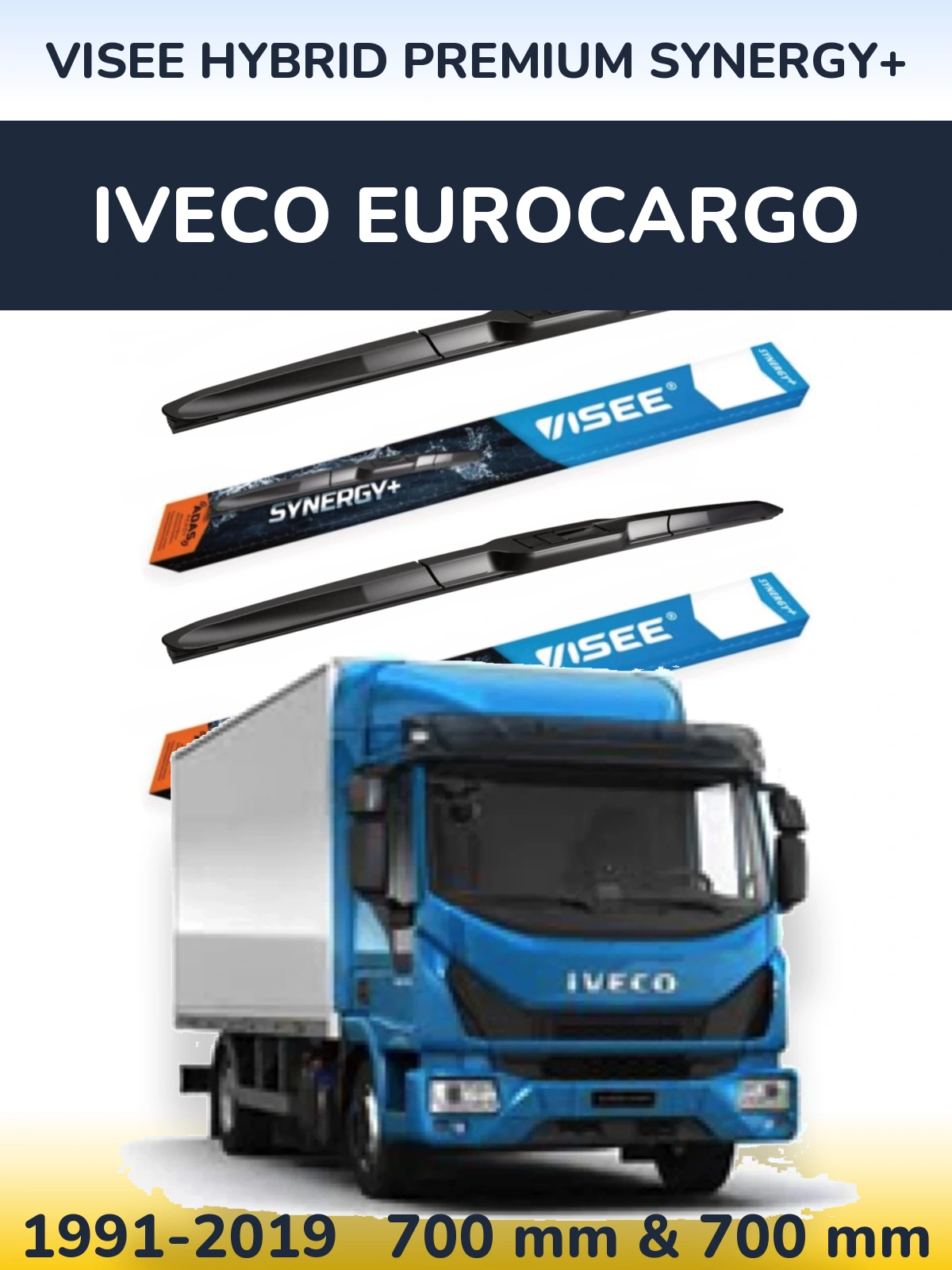 Sada předních stěračů VISEE HYBRID PREMIUM SYNERGY+ 700 a 700 mm pro Iveco EuroCargo 1991-2019