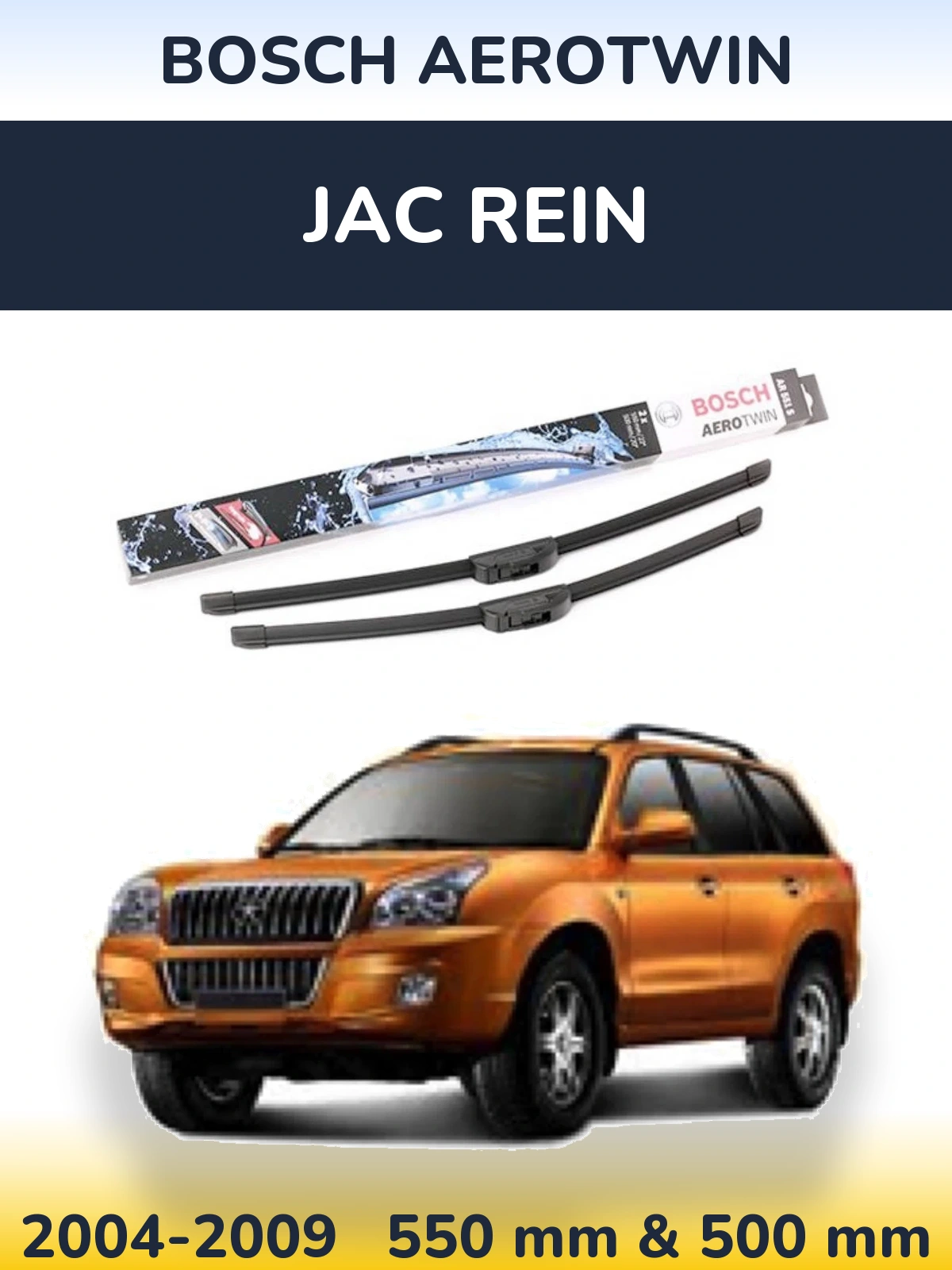 Sada předních stěračů BOSCH AeroTwin 550 a 500 mm pro JAC Rein 2004-2009