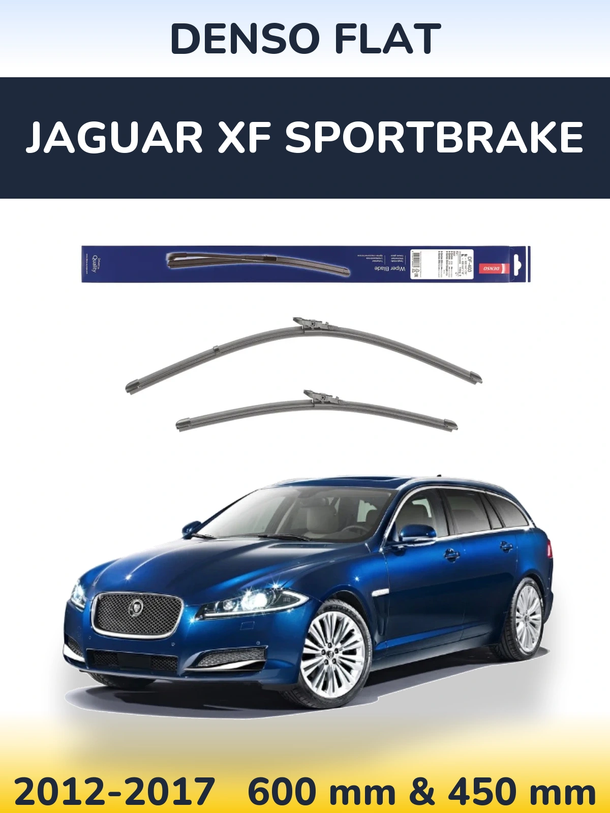 Sada předních stěračů Denso Flat 600 a 450 mm pro Jaguar XF Sportbrake 2012-2017