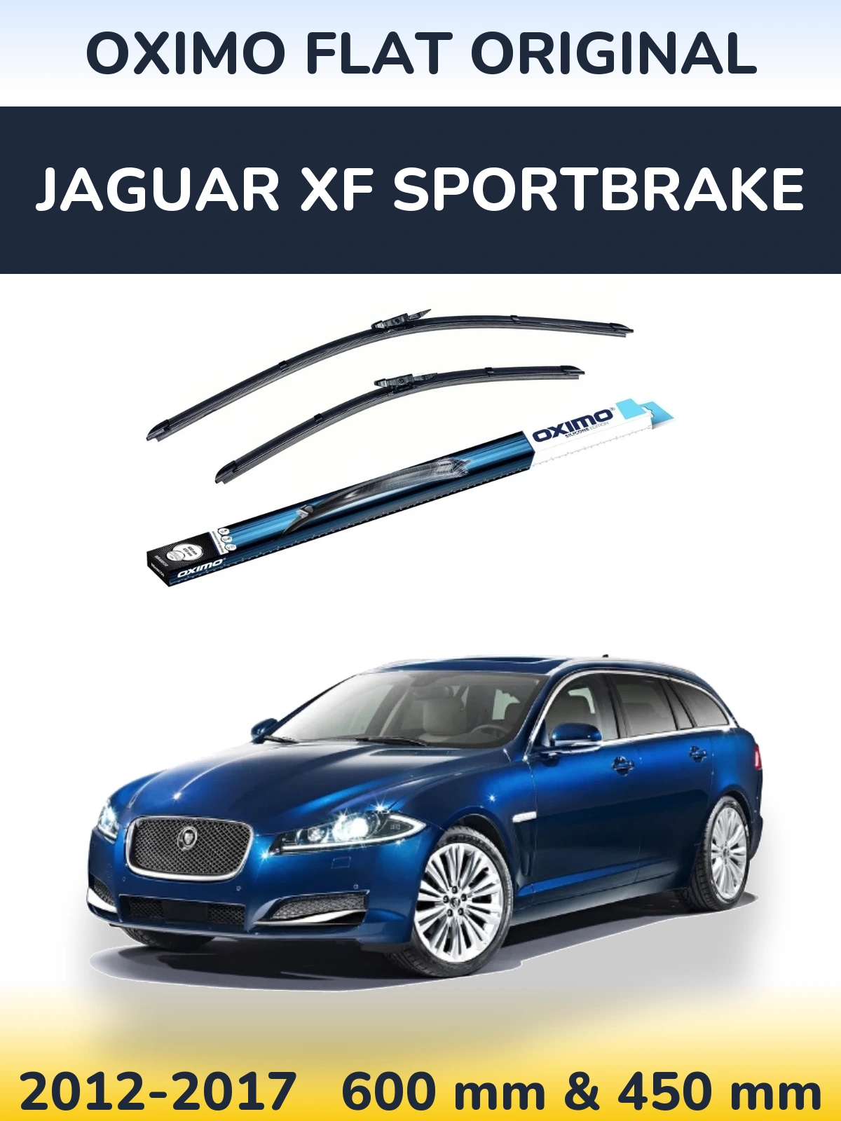 Sada předních stěračů Oximo Flat Original 600 a 450 mm pro Jaguar XF Sportbrake 2012-2017