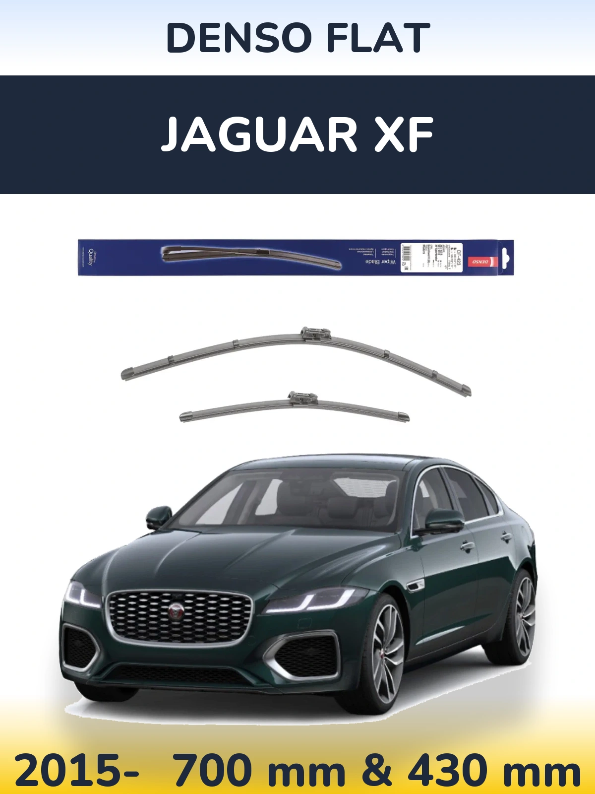 Sada předních stěračů Denso Flat 680 a 430 mm pro Jaguar XF 2015-2026