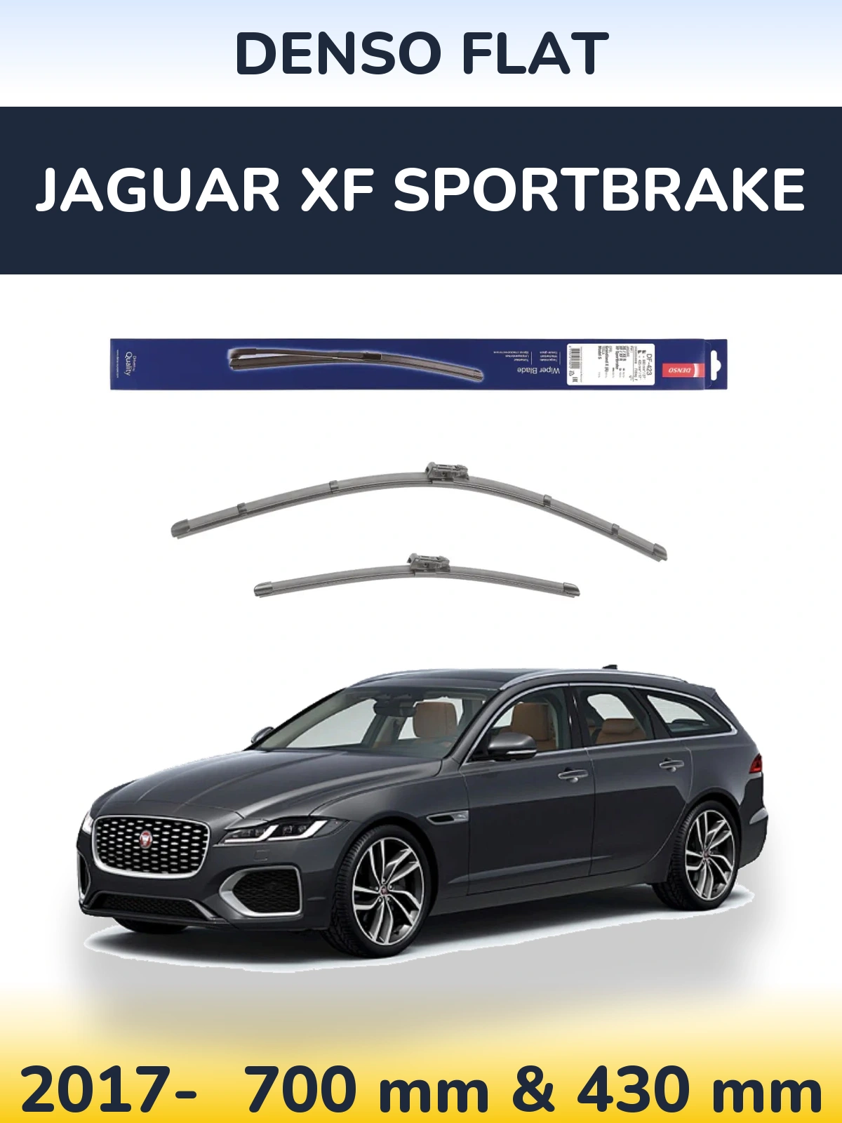 Sada předních stěračů Denso Flat 680 a 430 mm pro Jaguar XF Sportbrake 2017-2026