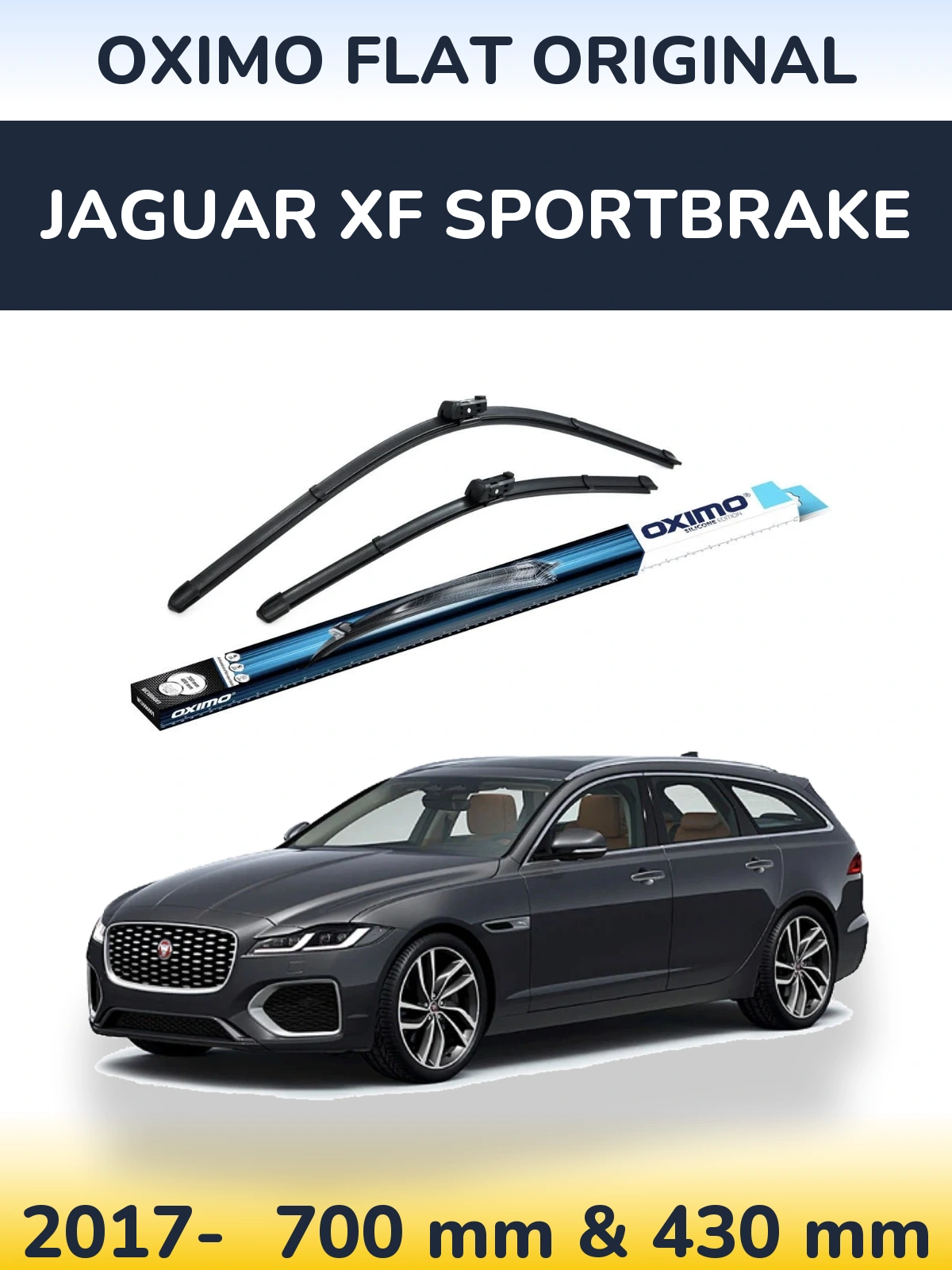Sada předních stěračů Oximo Flat Original 700 a 430 mm pro Jaguar XF Sportbrake 2017-2026