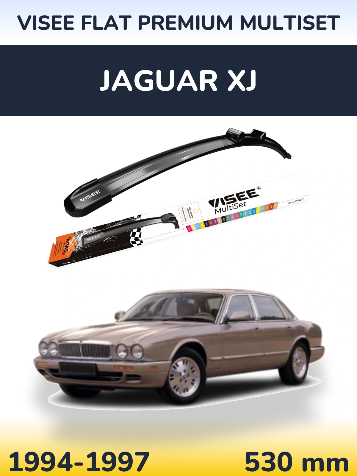Передня щітка VISEE FLAT PREMIUM MultiSet 530 мм для Jaguar XJ 1994-1997