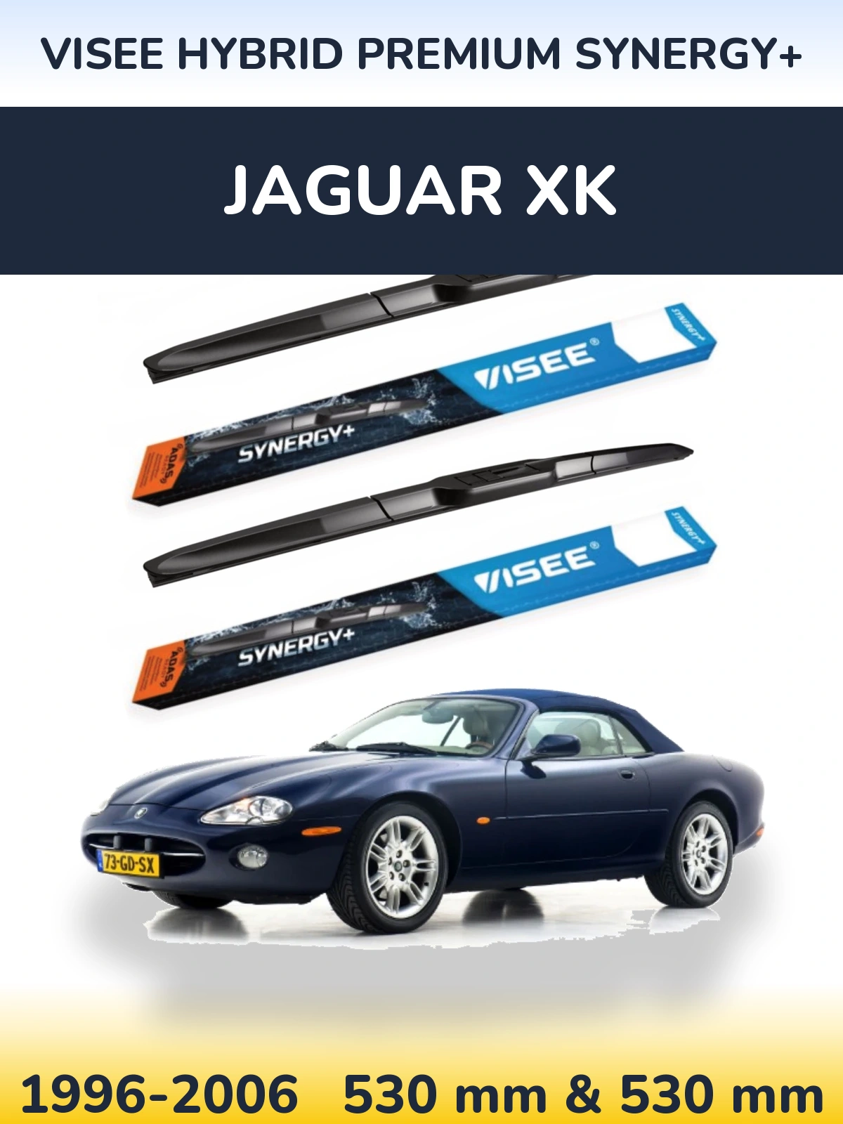 Sada předních stěračů VISEE HYBRID PREMIUM SYNERGY+ 530 a 530 mm pro Jaguar XK 1996-2006