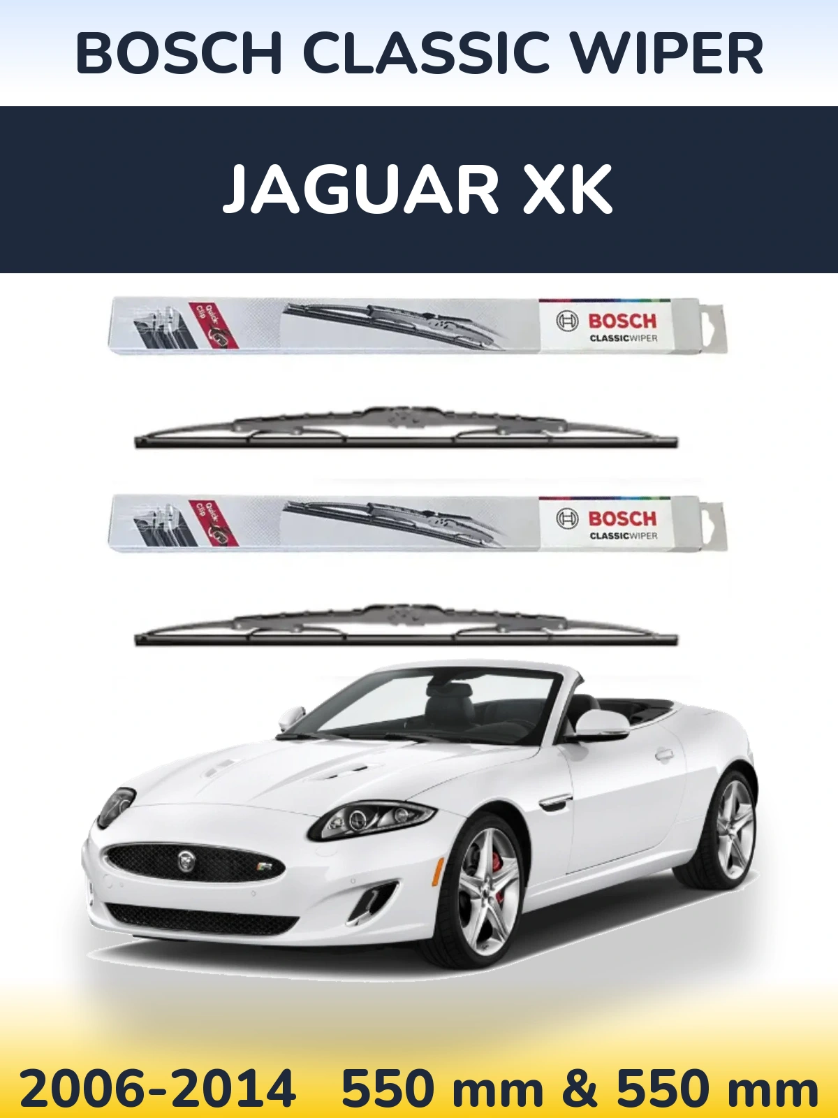 Sada předních stěračů BOSCH Classic Wiper 550 a 550 mm pro Jaguar XK 2006-2014