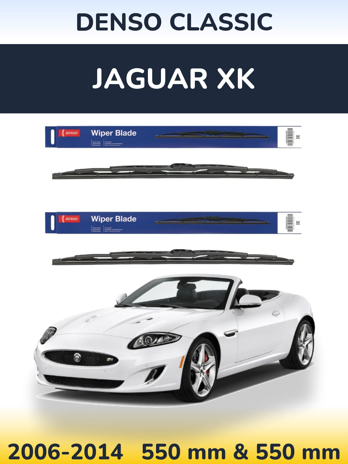 Sada předních stěračů Denso Classic 550 a 550 mm pro Jaguar XK 2006-2014