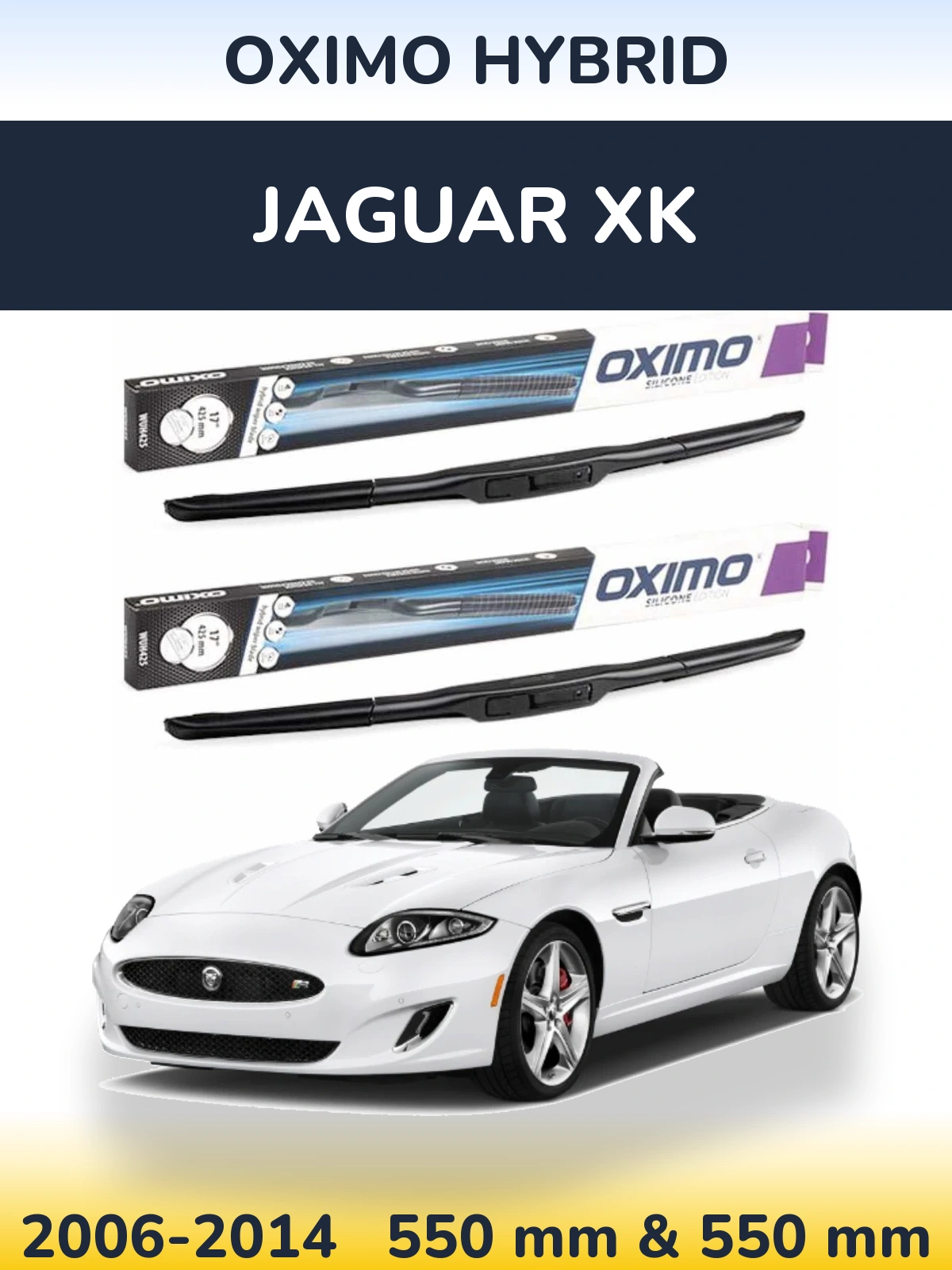 Комплект передніх щіток Oximo Hybrid 550 & 550 мм для Jaguar XK 2006-2014