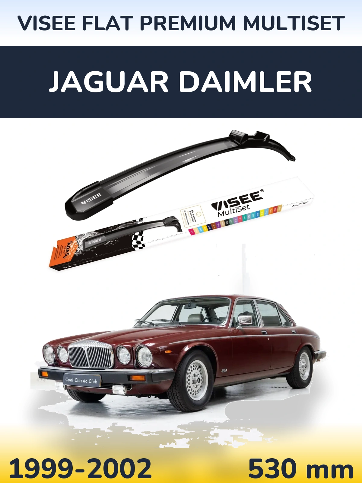 Přední stěrač VISEE FLAT PREMIUM MultiSet 530 mm pro Jaguar Daimler 1999-2002