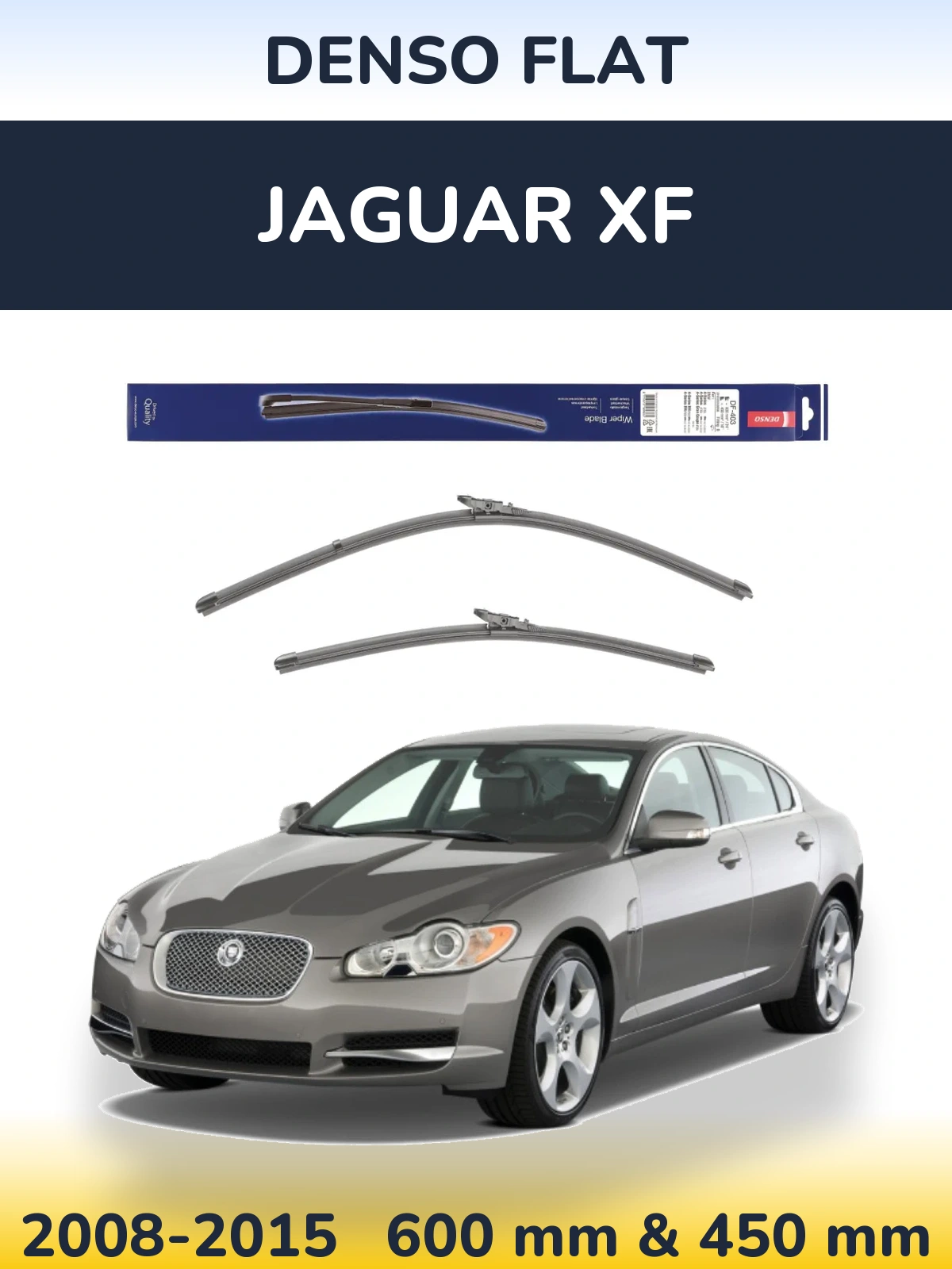 Sada předních stěračů Denso Flat 600 a 450 mm pro Jaguar XF 2008-2015