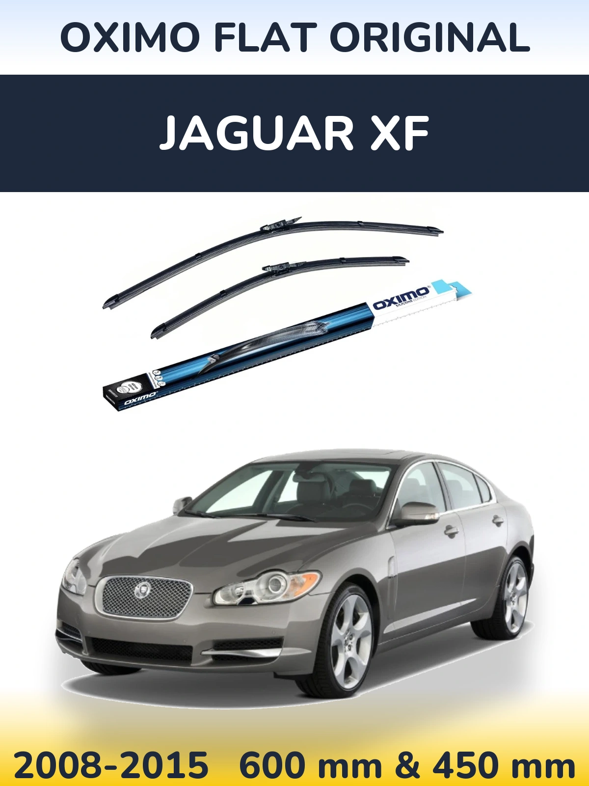 Sada předních stěračů Oximo Flat Original 600 a 450 mm pro Jaguar XF 2008-2015