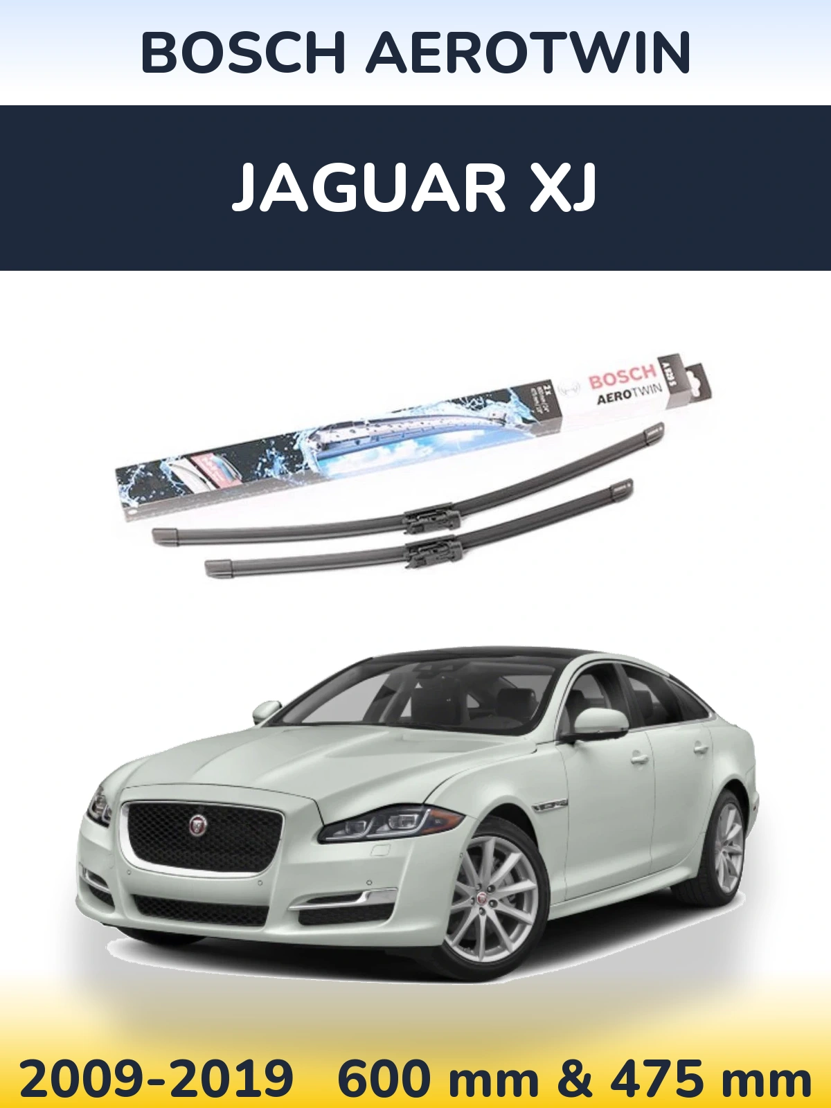 Sada předních stěračů BOSCH AeroTwin 600 a 475 mm pro Jaguar XJ 2009-2019