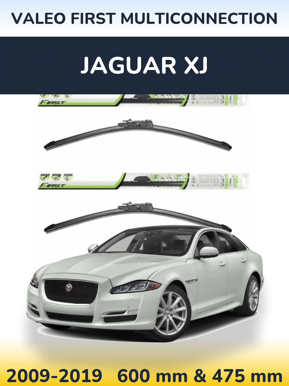 Комплект передніх щіток Valeo First MultiConnection 600 & 475 мм для Jaguar XJ 2009-2019