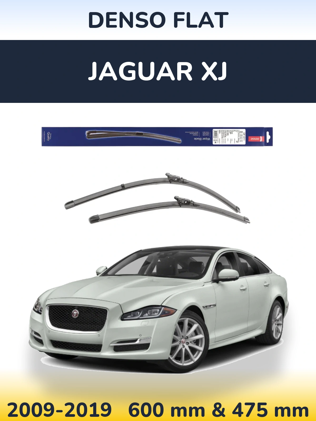 Sada předních stěračů Denso Flat 600 a 475 mm pro Jaguar XJ 2009-2019