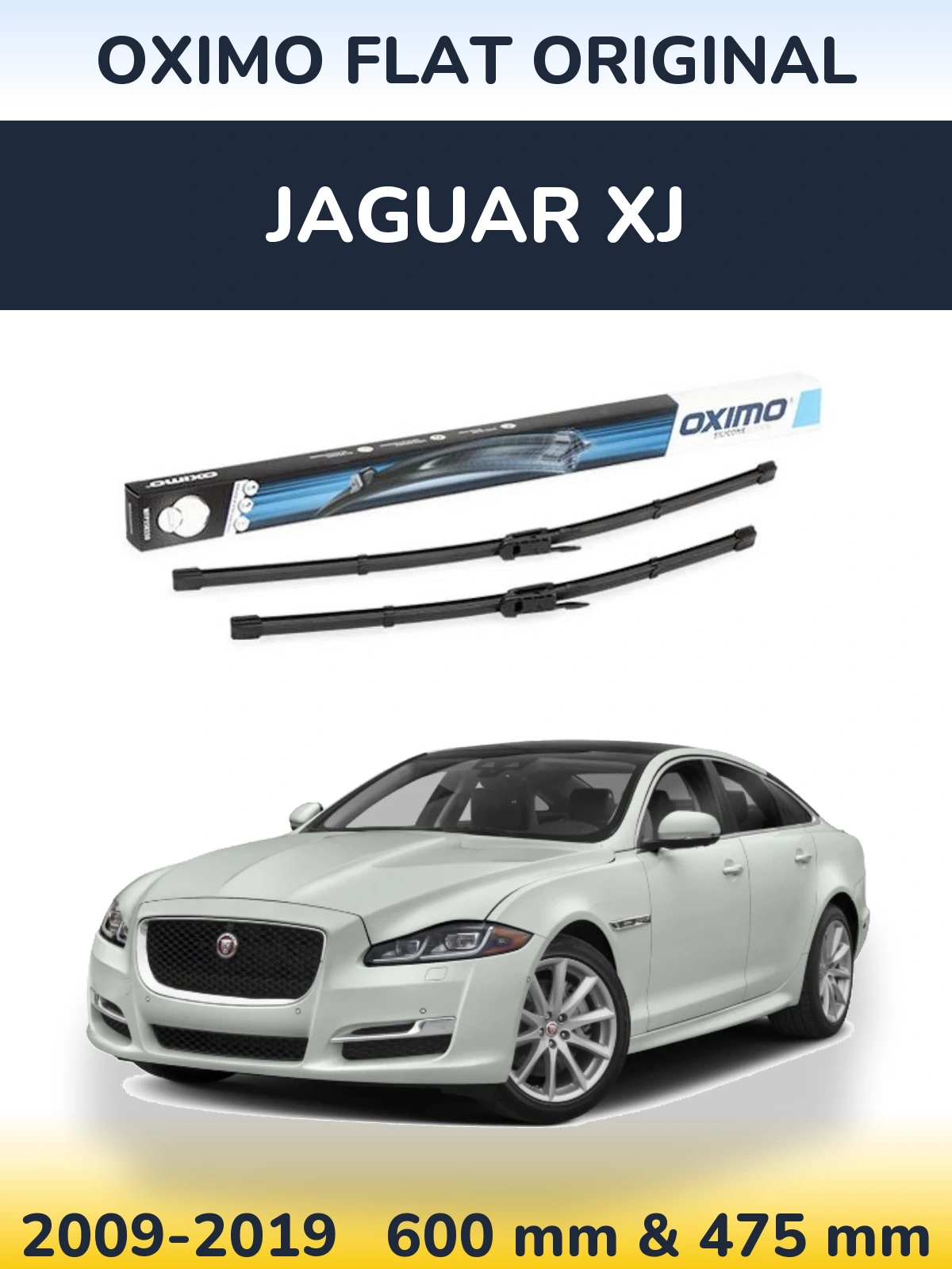 Sada předních stěračů Oximo Flat Original 600 a 475 mm pro Jaguar XJ 2009-2019