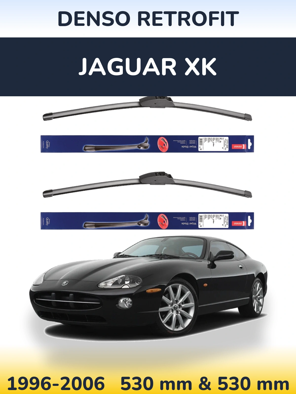 Комплект передніх щіток Denso Retrofit 530 & 530 мм для Jaguar XK 1996-2006
