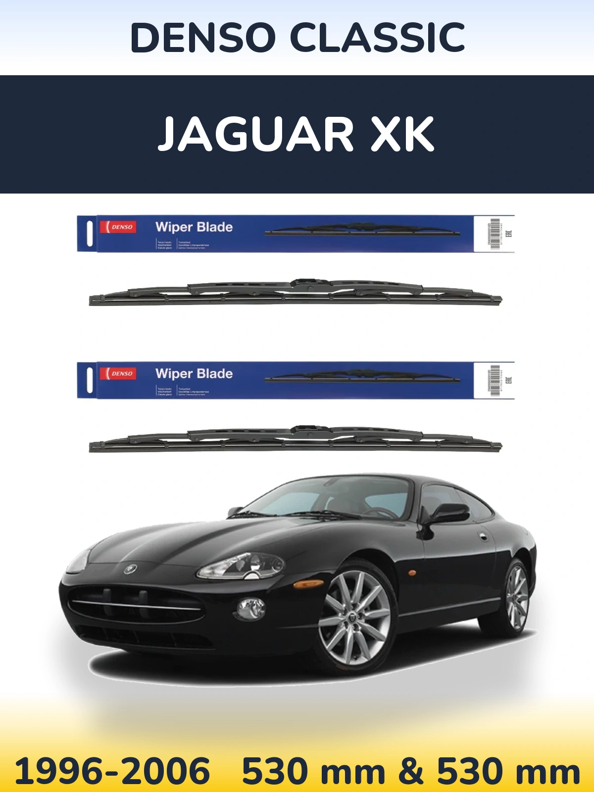 Sada předních stěračů Denso Classic 530 a 530 mm pro Jaguar XK 1996-2006