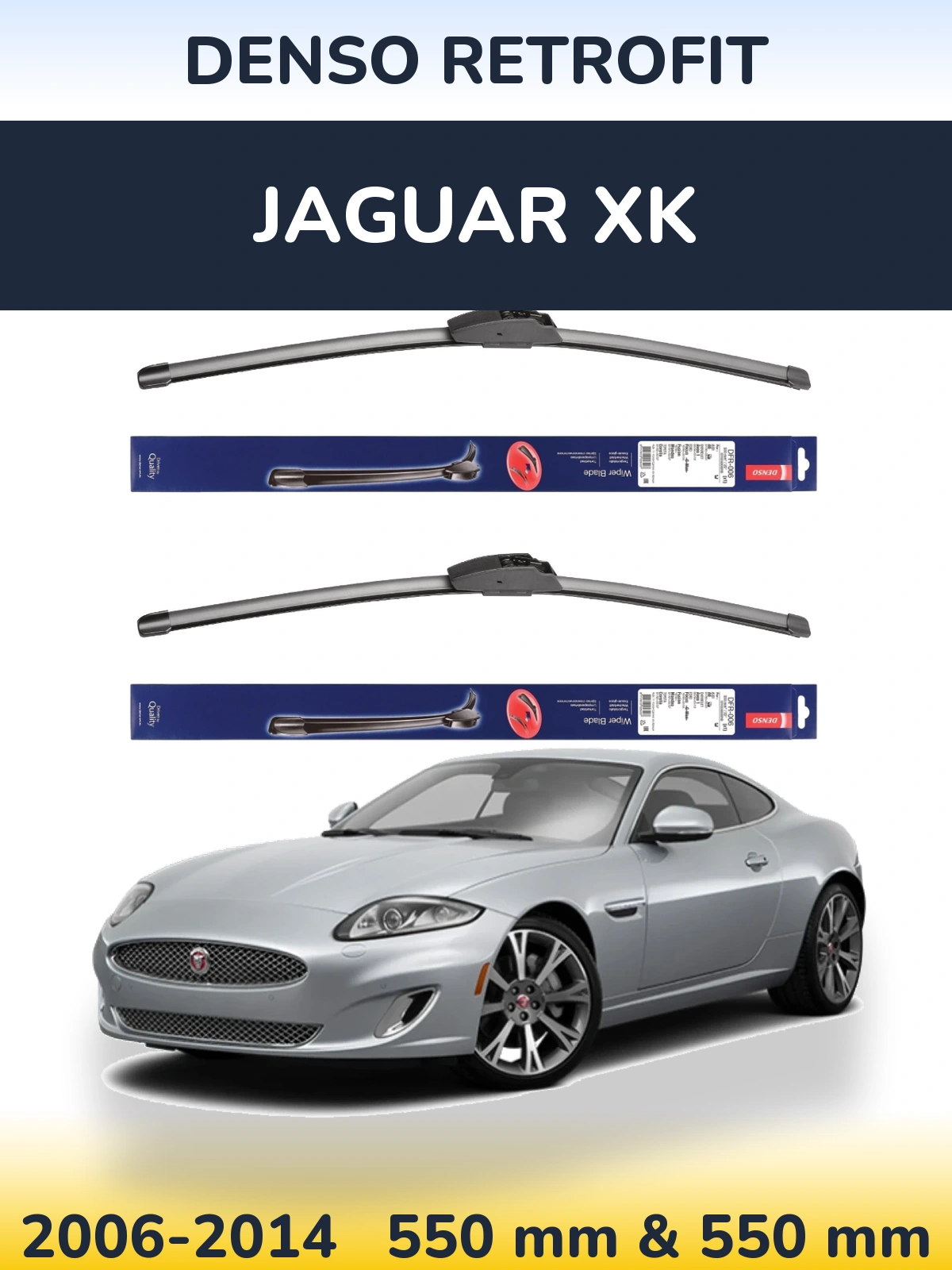 Комплект передніх щіток Denso Retrofit 550 & 550 мм для Jaguar XK 2006-2014