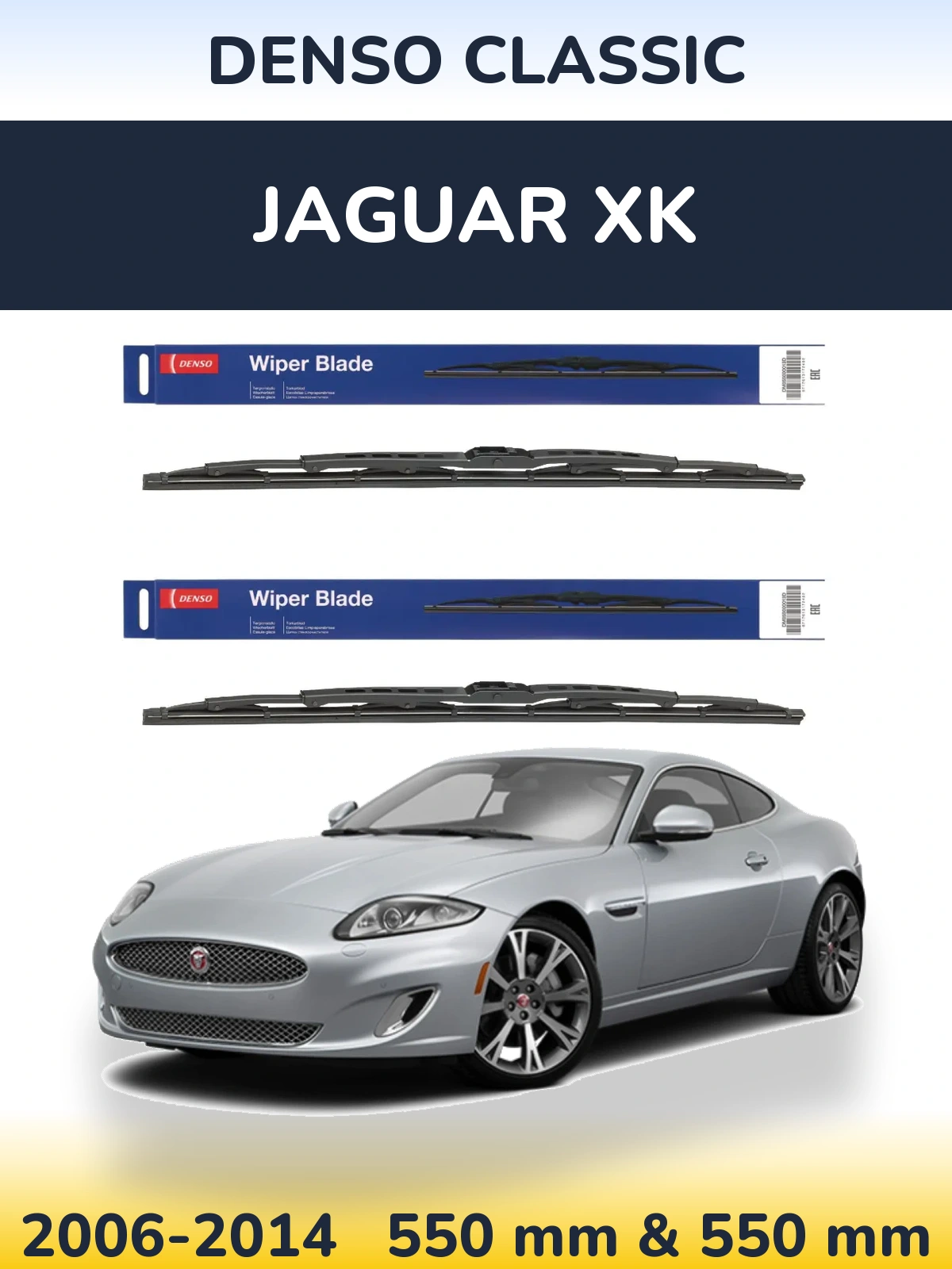 Sada předních stěračů Denso Classic 550 a 550 mm pro Jaguar XK 2006-2014