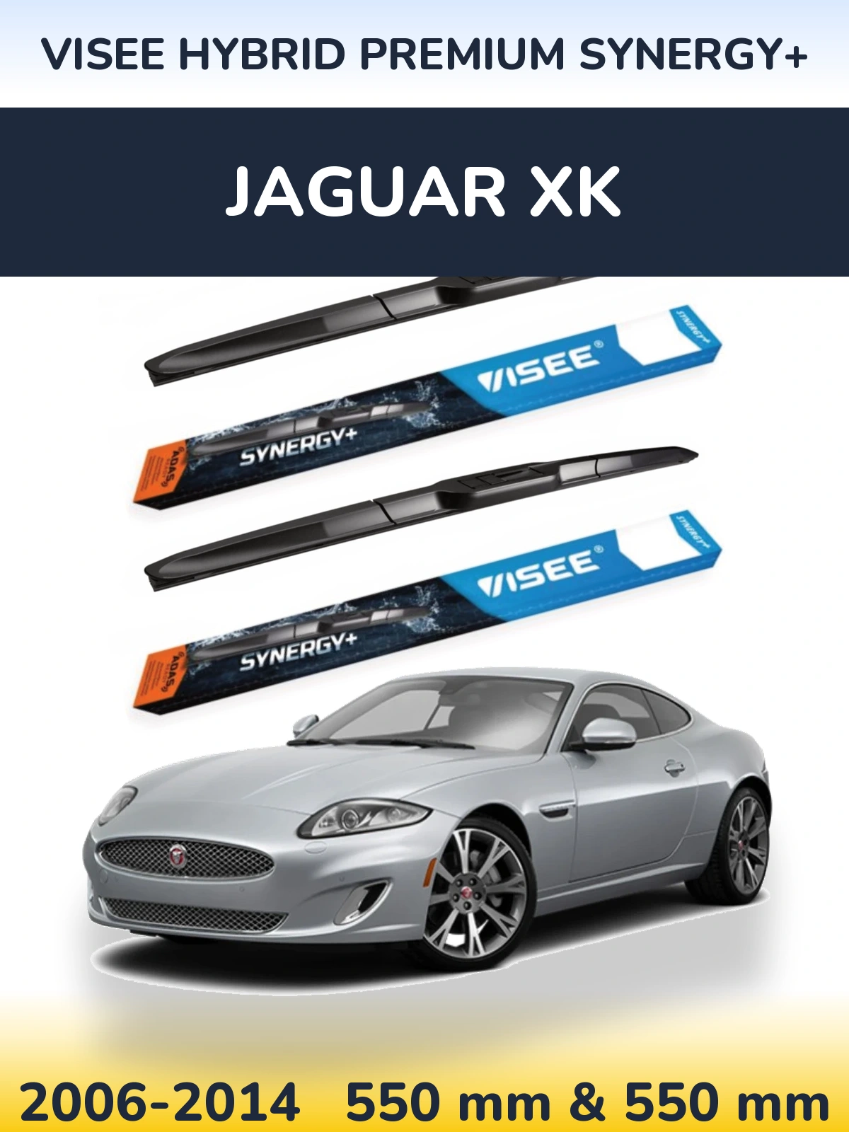 Комплект передніх щіток VISEE HYBRID PREMIUM SYNERGY+ 550 & 550 мм для Jaguar XK 2006-2014