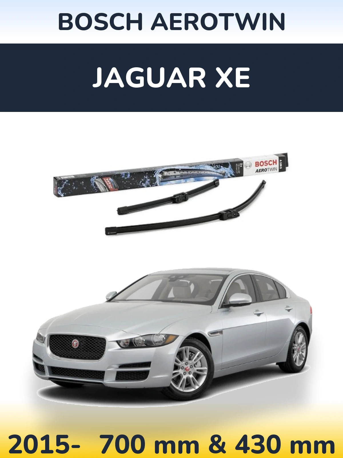Sada předních stěračů BOSCH AeroTwin 700 a 430 mm pro Jaguar XE 2015-2026