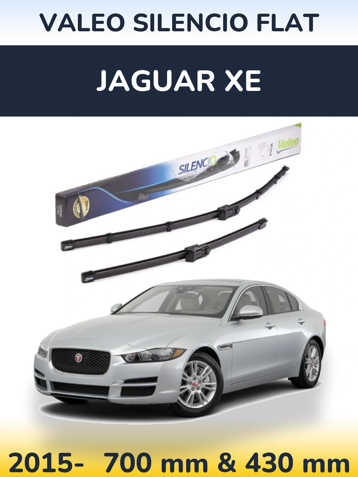 Sada předních stěračů Valeo Silencio Flat 680 a 430 mm pro Jaguar XE 2015-2026