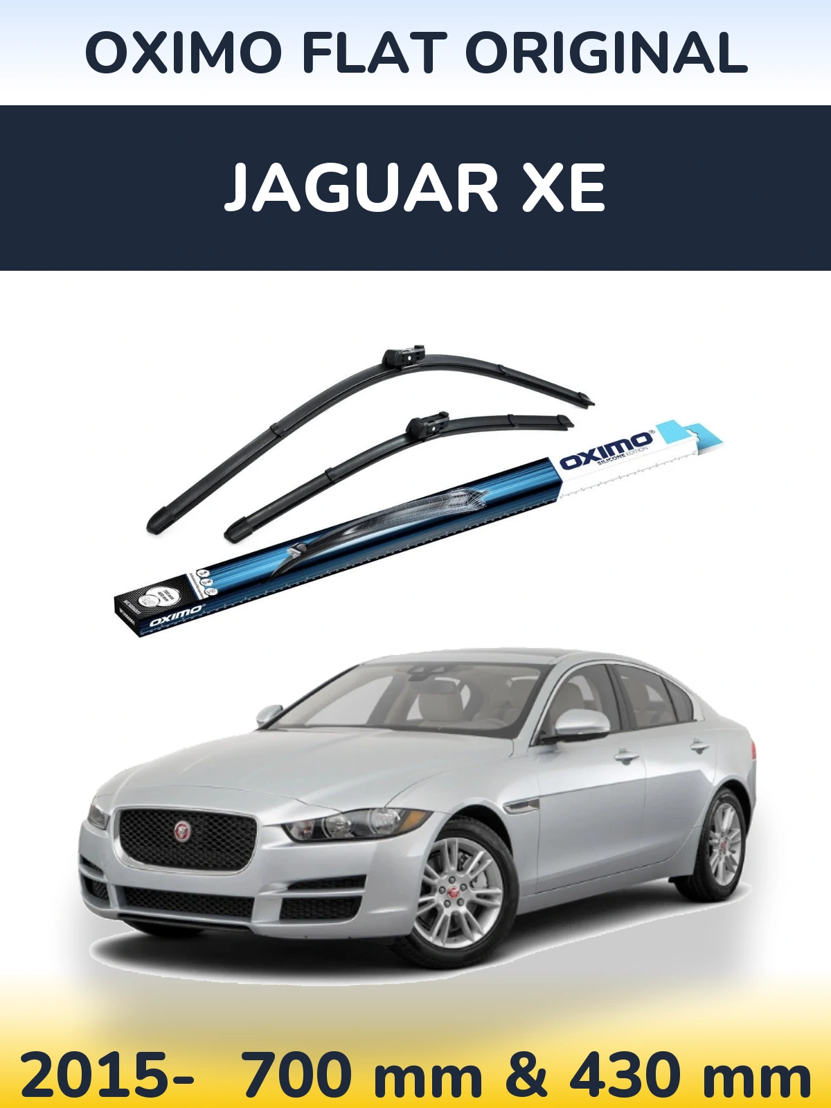 Sada předních stěračů Oximo Flat Original 700 a 430 mm pro Jaguar XE 2015-2026