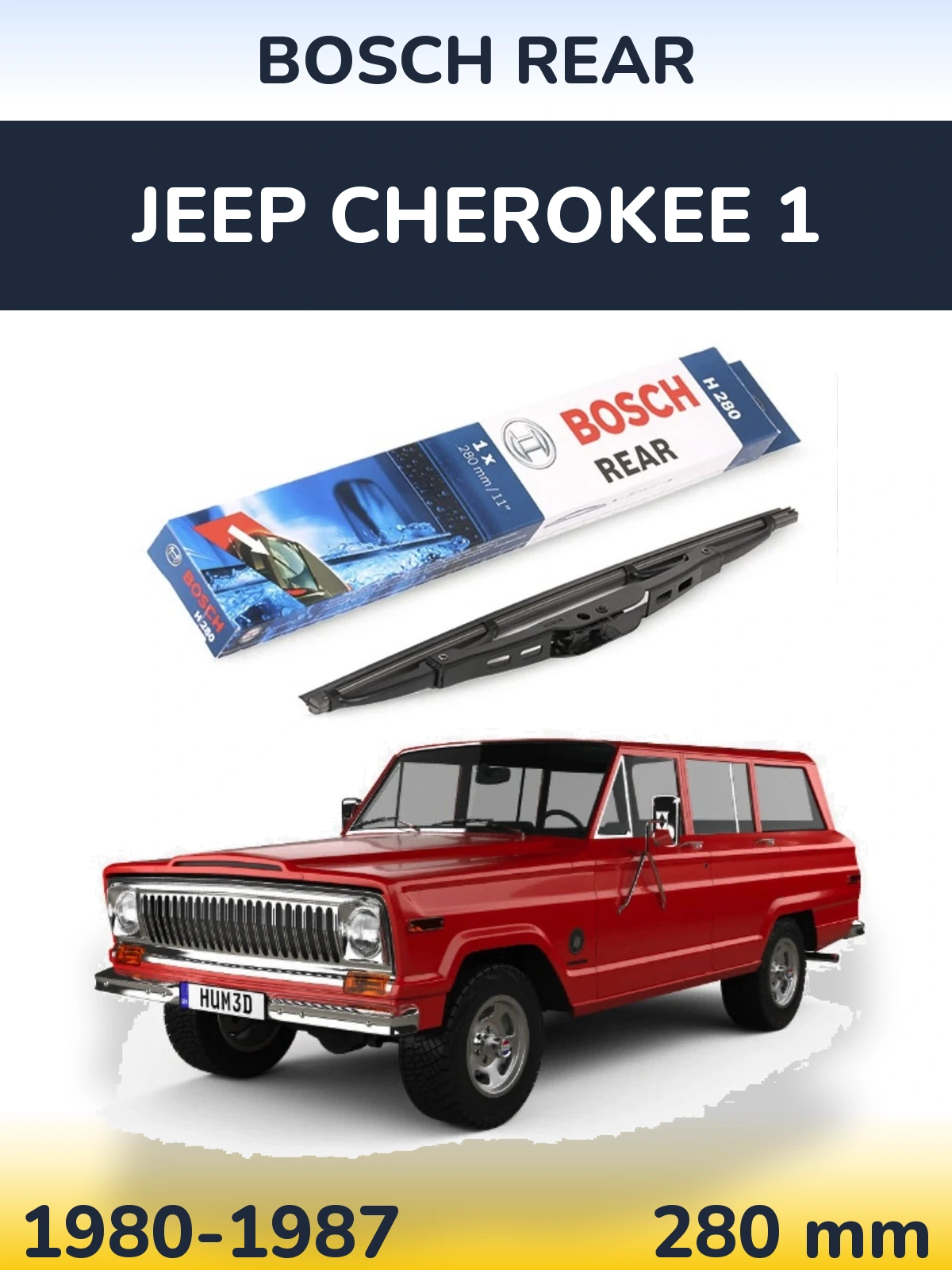 Zadní stěrač BOSCH Rear 280 mm pro Jeep Cherokee 1 1980-1987