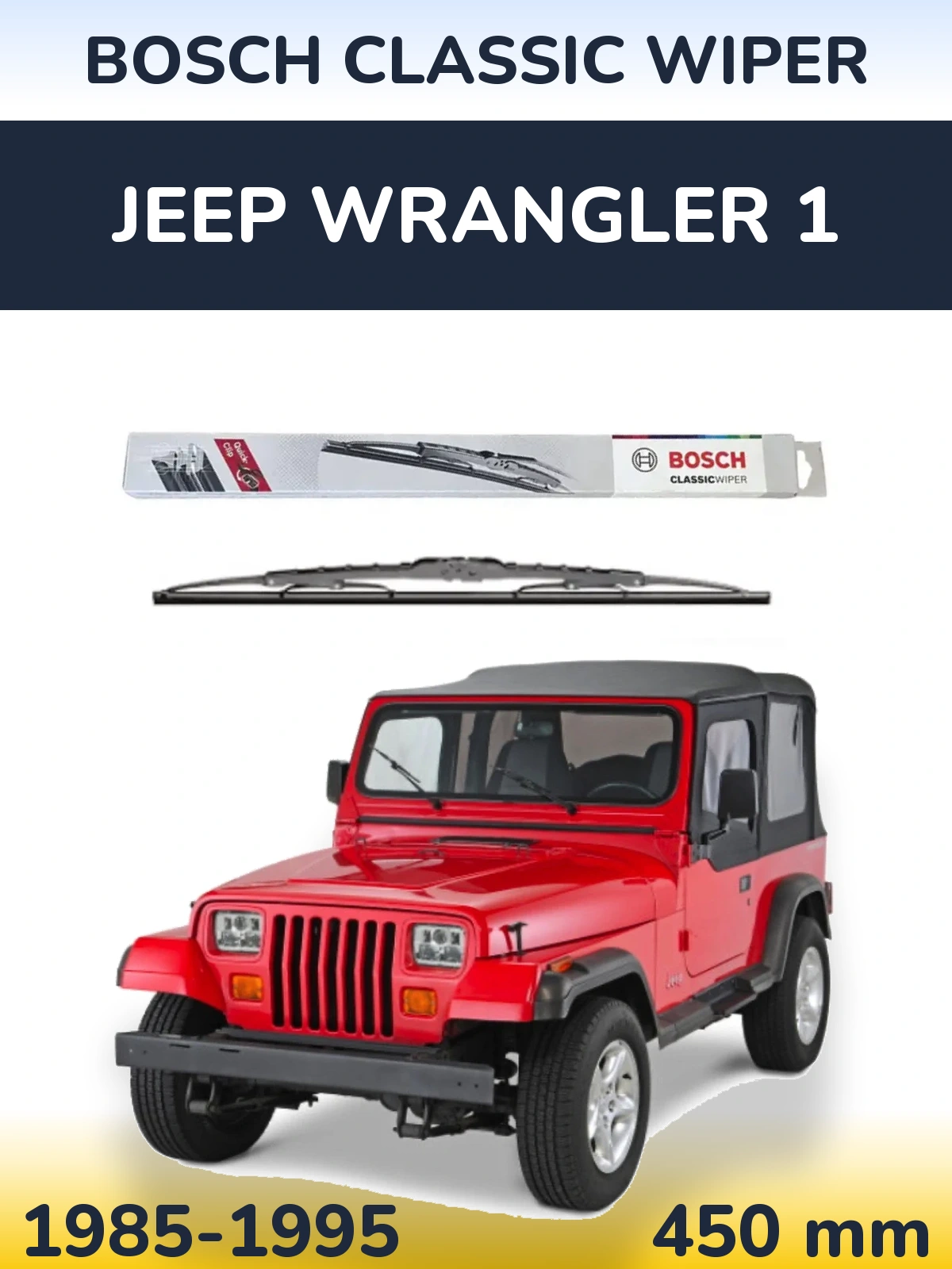 Zadní stěrač BOSCH Classic Wiper 450 mm pro Jeep Wrangler 1 1985-1995