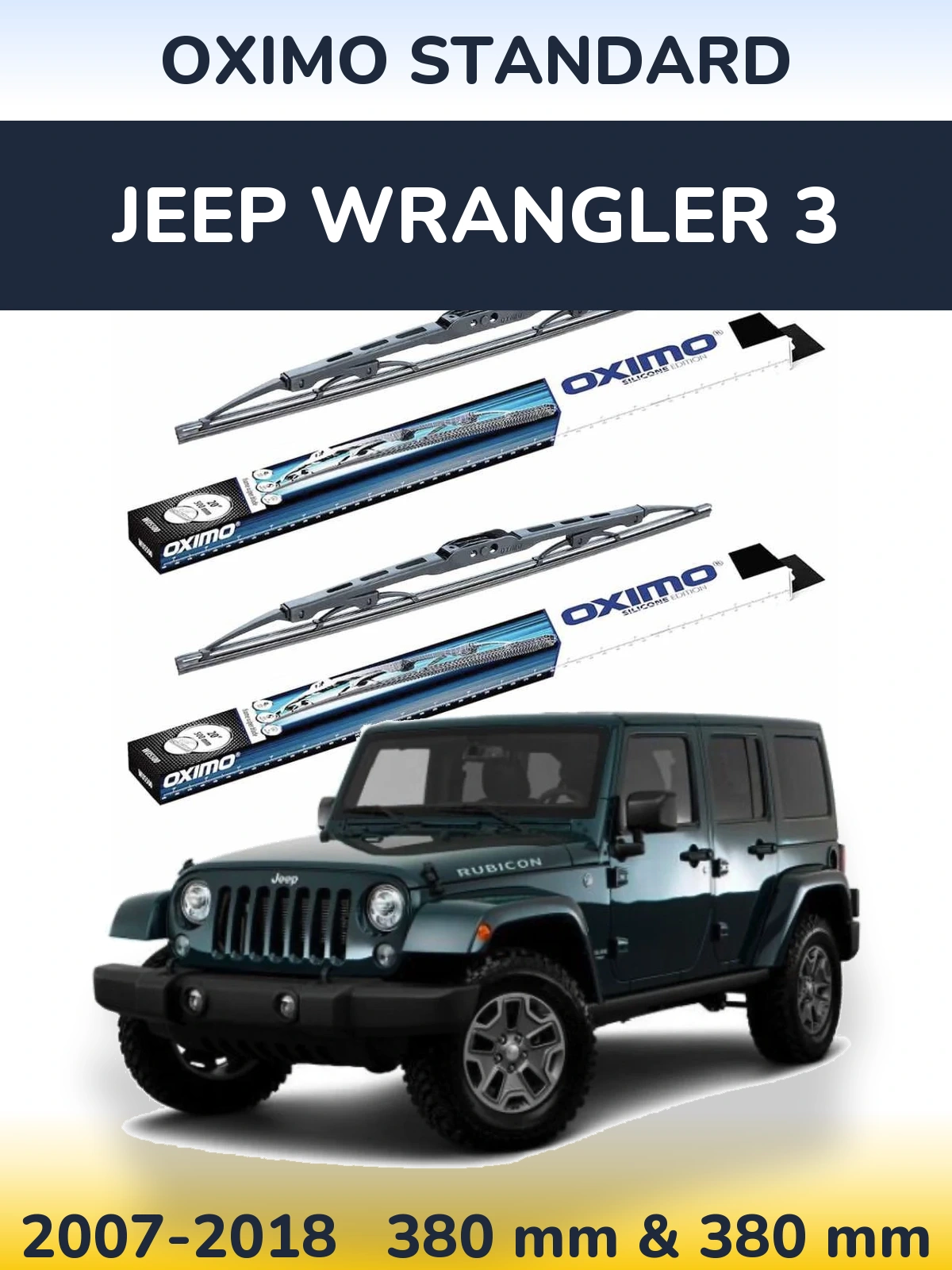Sada předních stěračů Oximo Standard 375 a 375 mm pro Jeep Wrangler 3 2007-2018