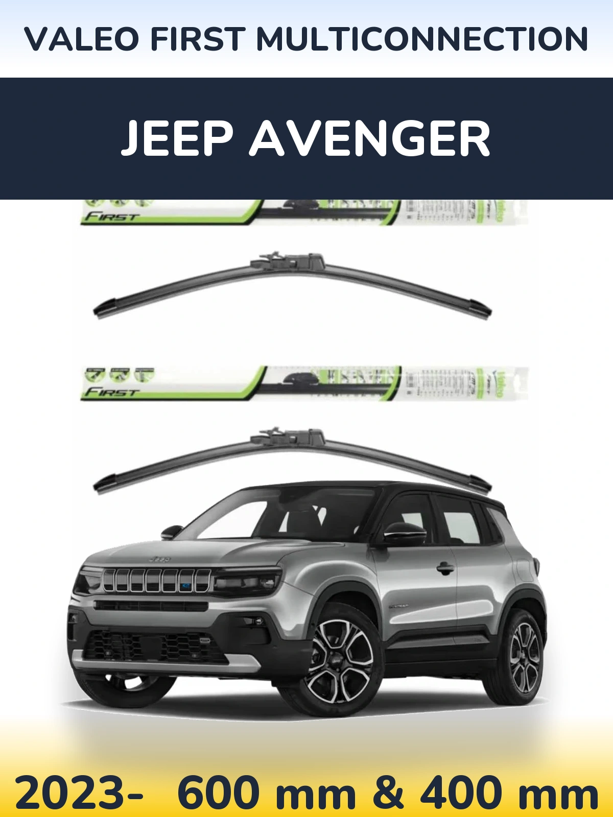 Комплект передніх щіток Valeo First MultiConnection 600 & 400 мм для Jeep Avenger 2023-2026