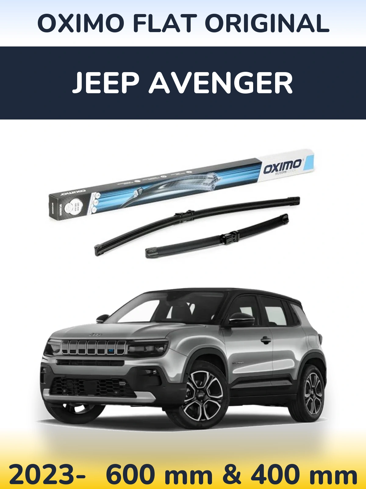 Sada předních stěračů Oximo Flat Original 600 a 400 mm pro Jeep Avenger 2023-2026