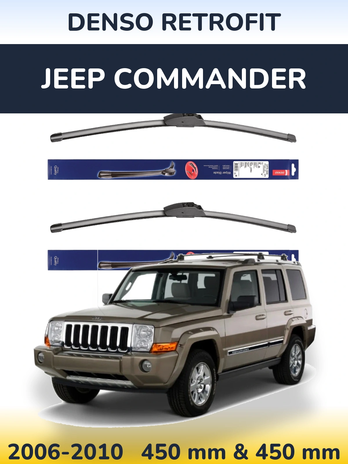 Sada předních stěračů Denso Retrofit 450 a 450 mm pro Jeep Commander 2006-2010