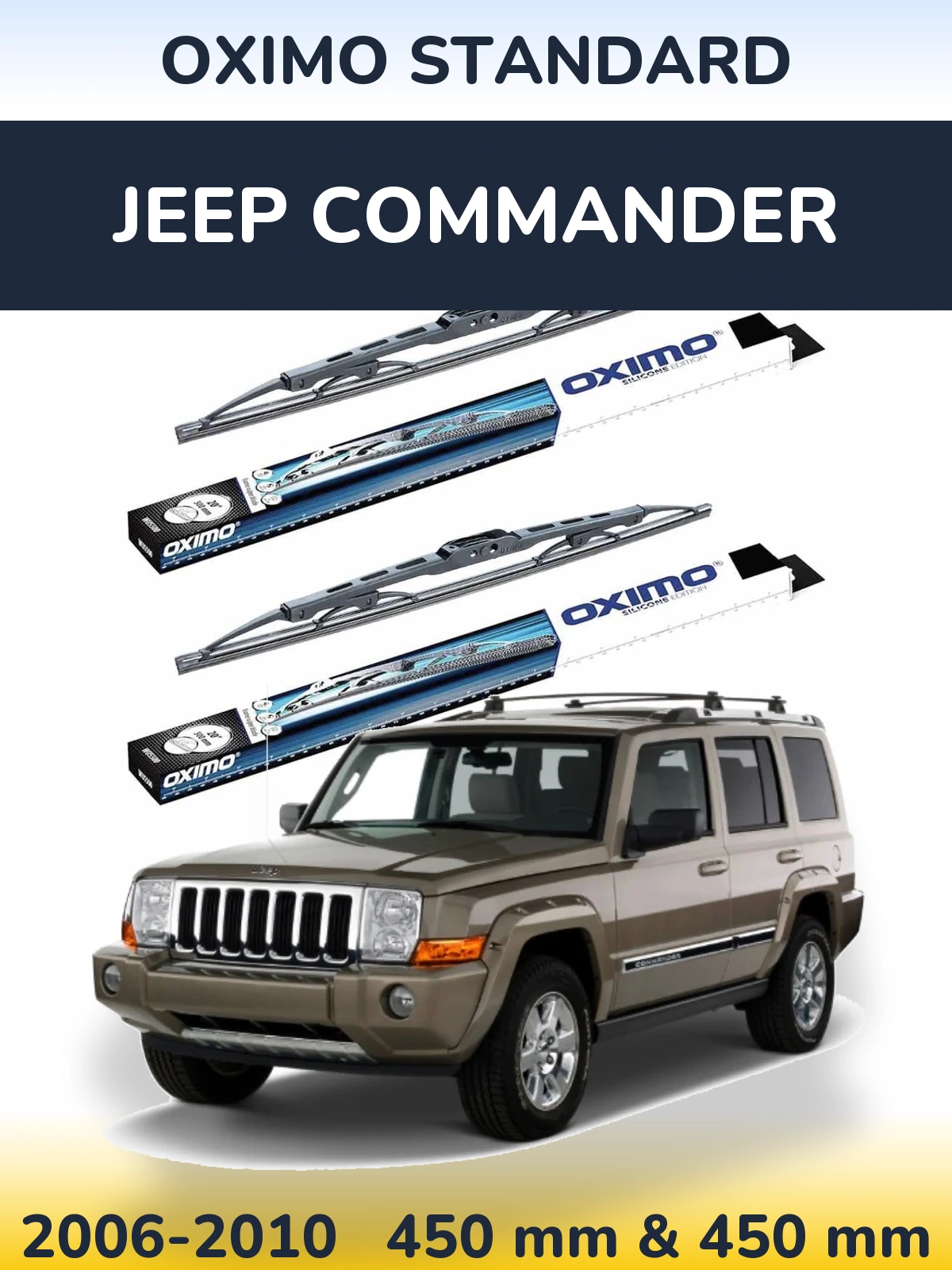 Sada předních stěračů Oximo Standard 450 a 450 mm pro Jeep Commander 2006-2010