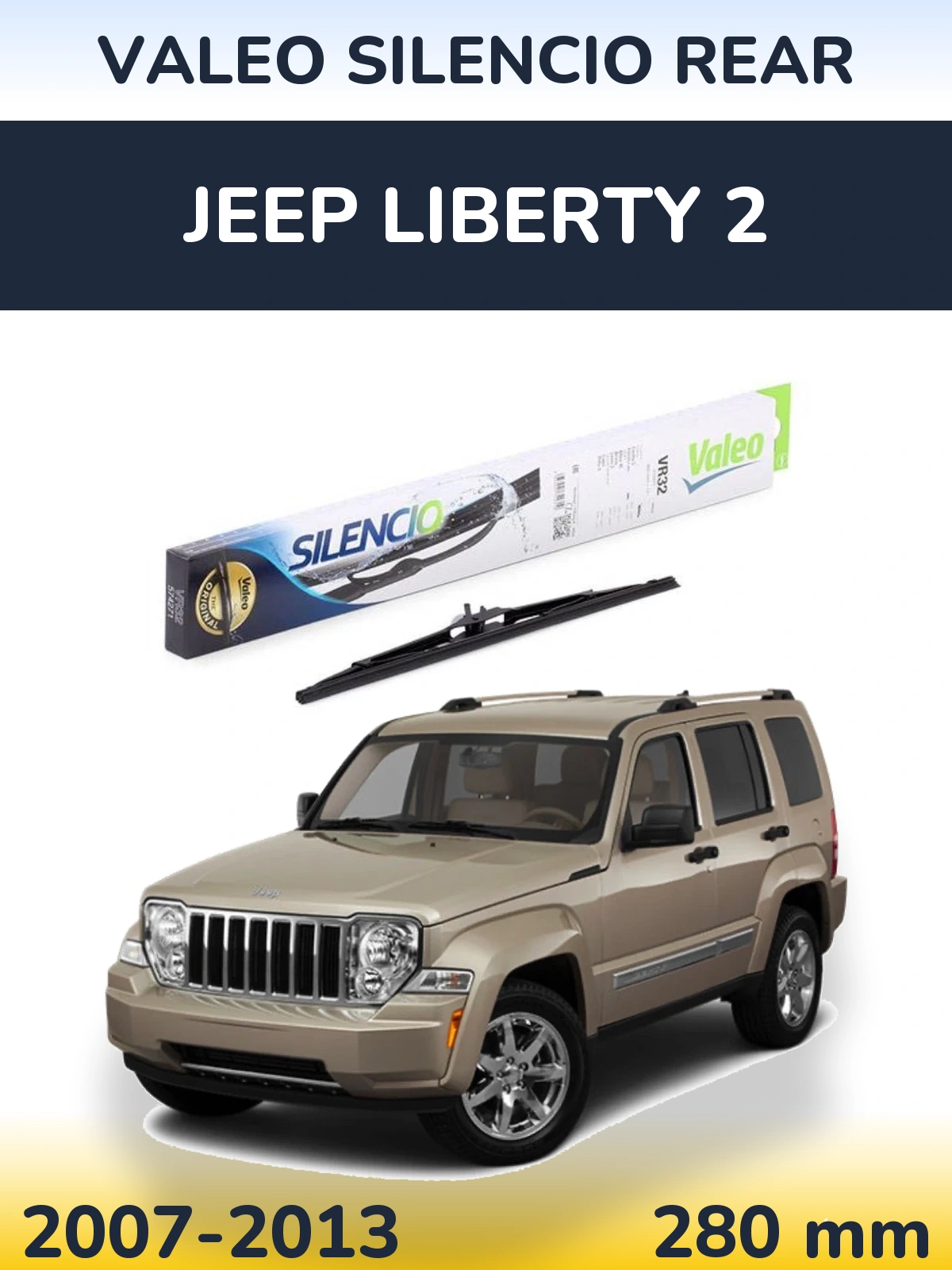 Zadní stěrač Valeo Silencio Rear 280 mm pro Jeep Liberty 2 2007-2013