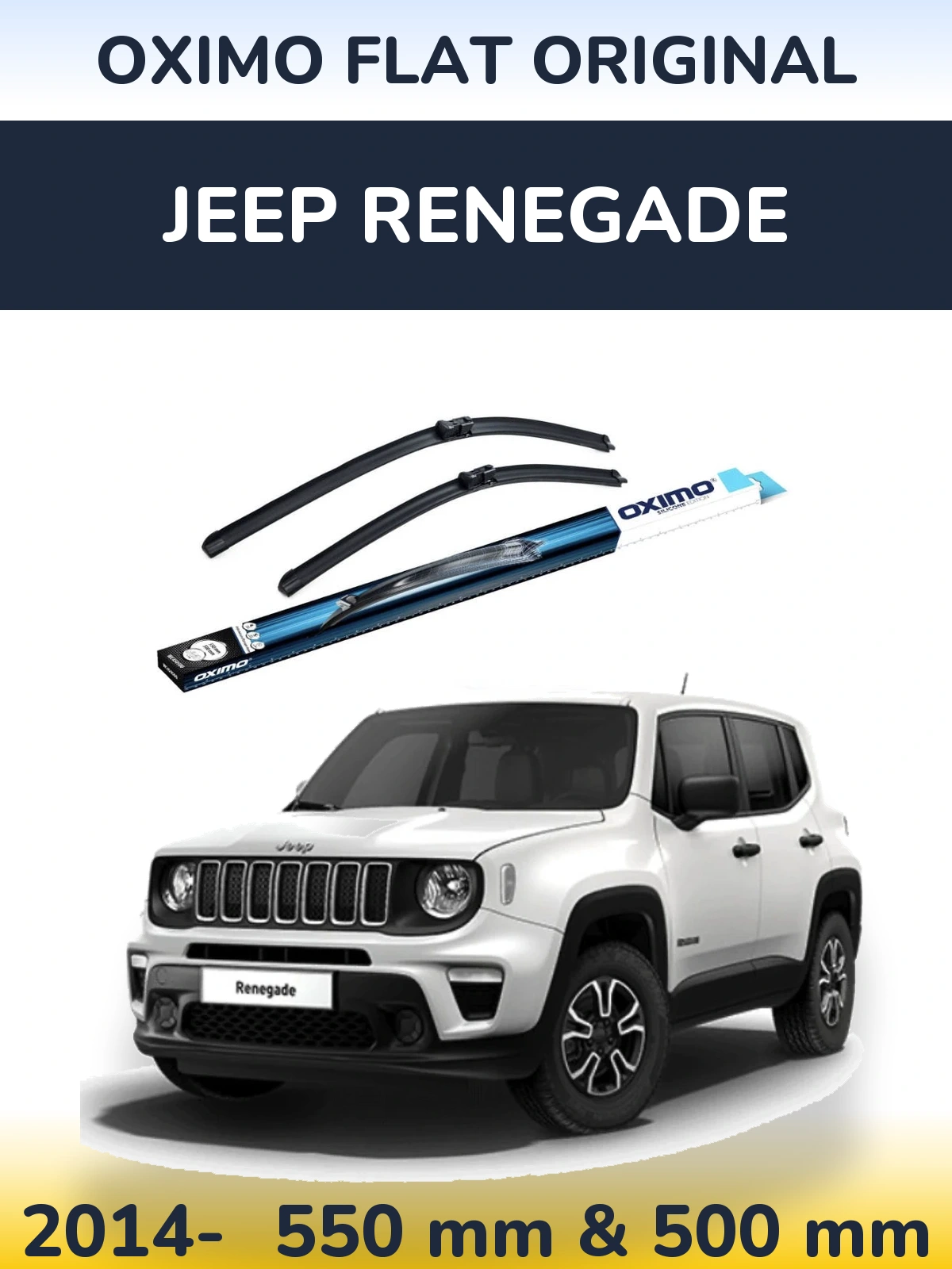 Комплект передніх щіток Oximo Flat Original 550 & 500 мм для Jeep Renegade 2014-2026