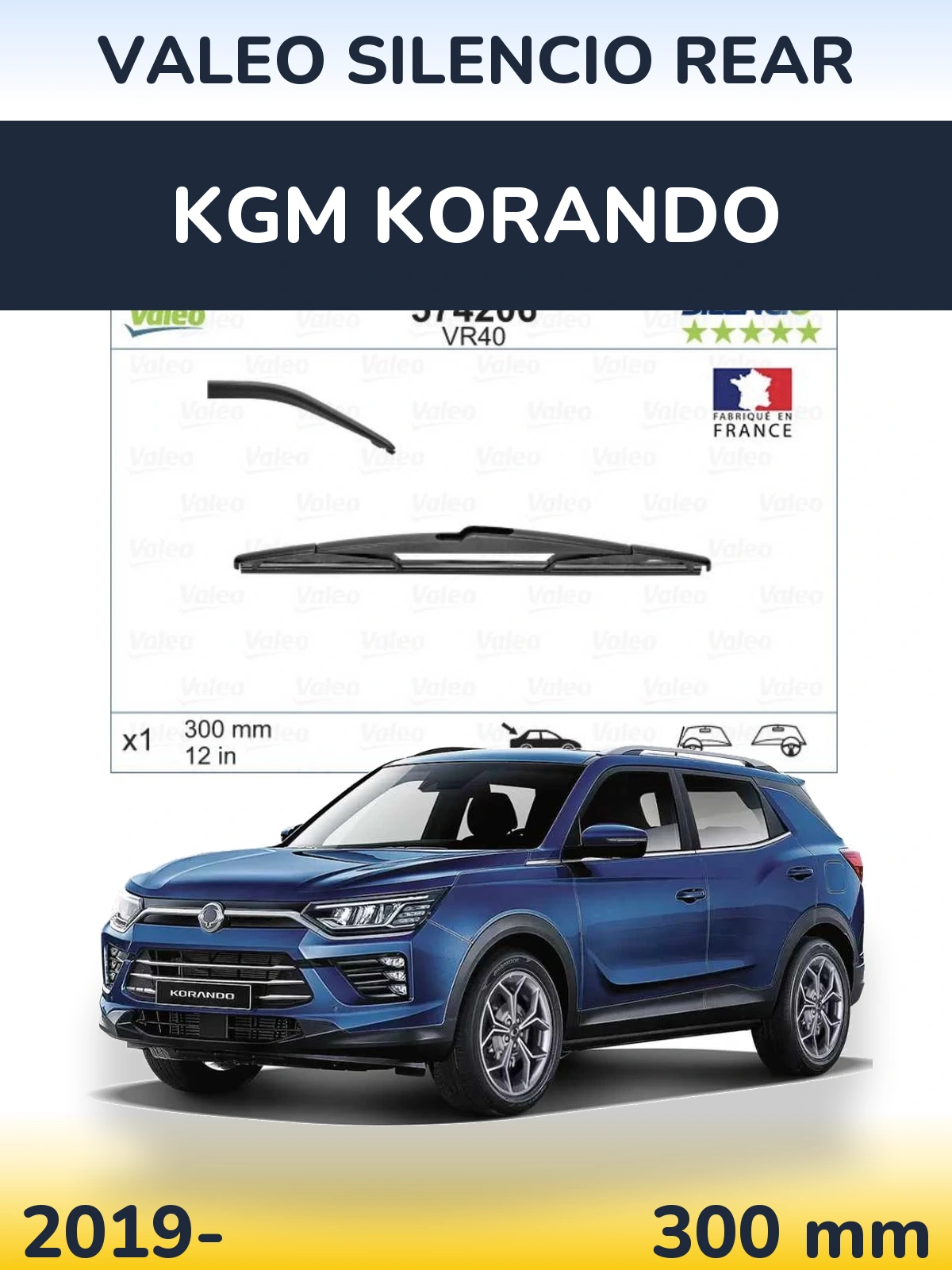 Zadní stěrač Valeo Silencio Rear 300 mm pro KGM Korando 2019-2026