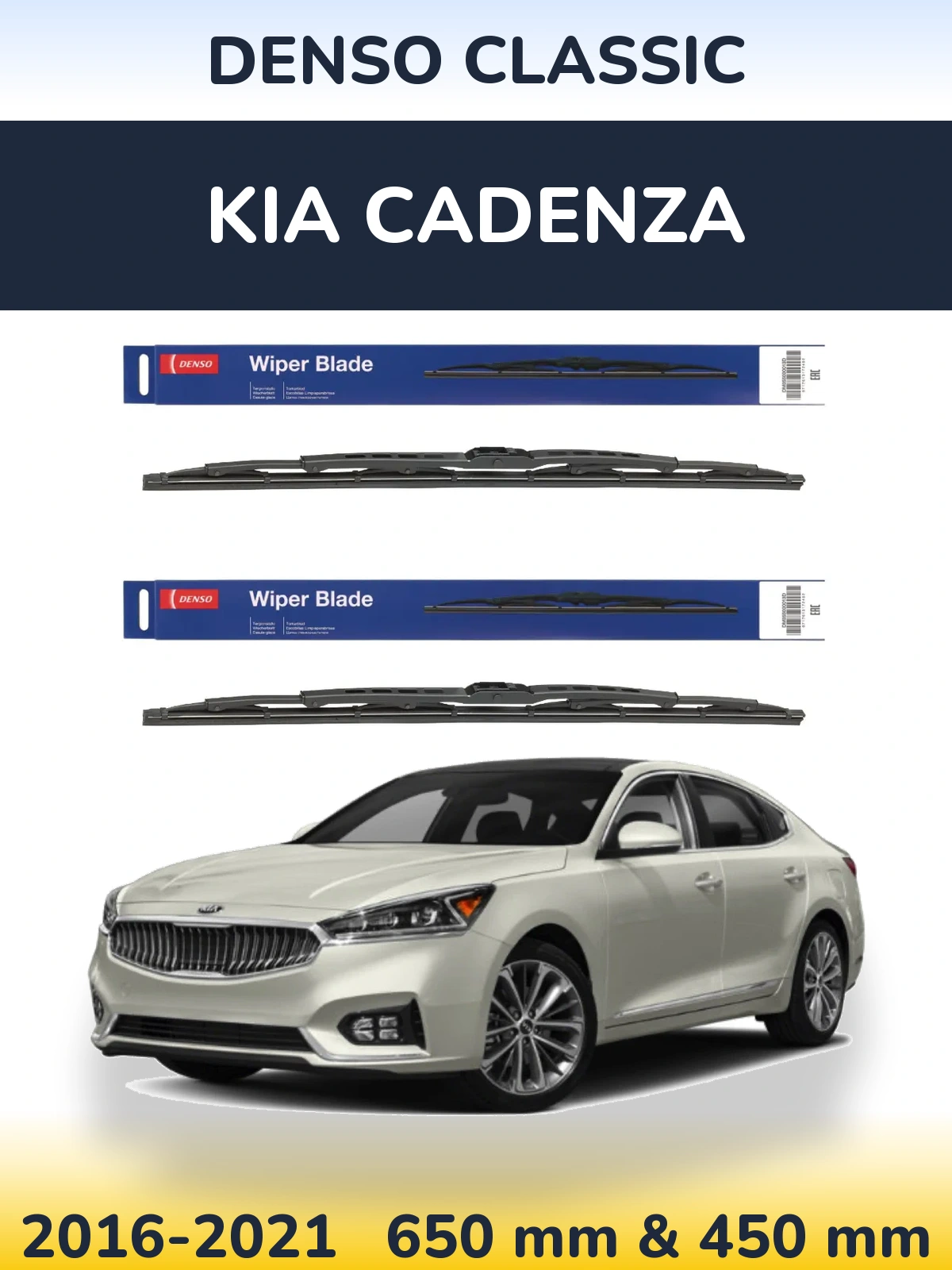 Sada předních stěračů Denso Classic 650 a 450 mm pro KIA Cadenza 2016-2021