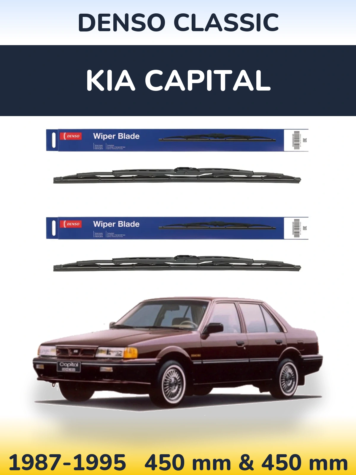 Sada předních stěračů Denso Classic 450 a 450 mm pro KIA Capital 1987-1995