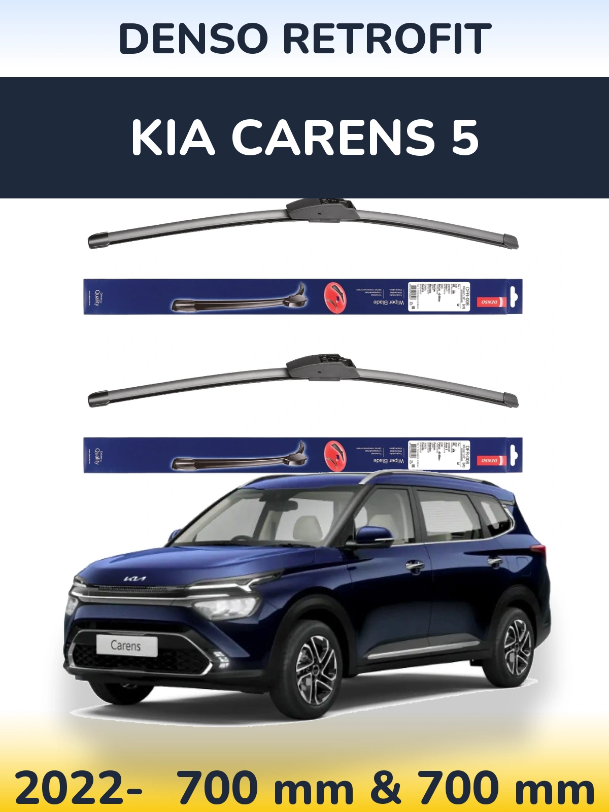 Sada předních stěračů Denso Retrofit 700 a 700 mm pro KIA Carens 5 2022-2026
